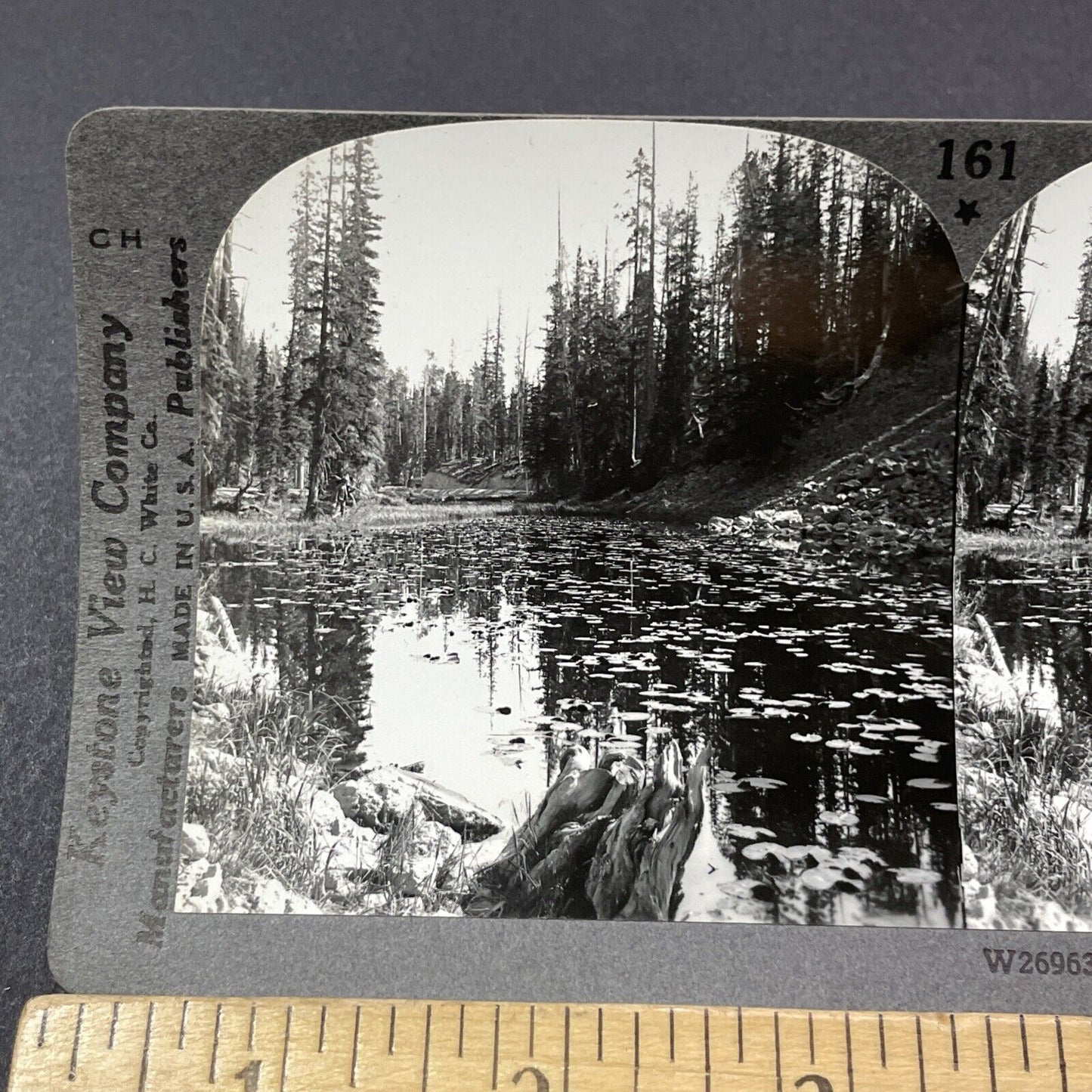 Antique 1910s Isa Lake Yellowstone Park Wyoming Stereoview Photo Card V2177