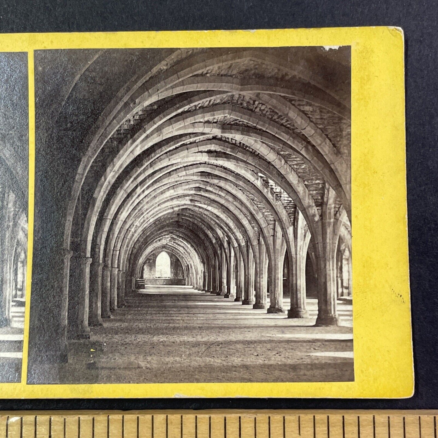 Fountains Abbey Crypt Ripon England Stereoview Francis Frith Antique c1870 X2578