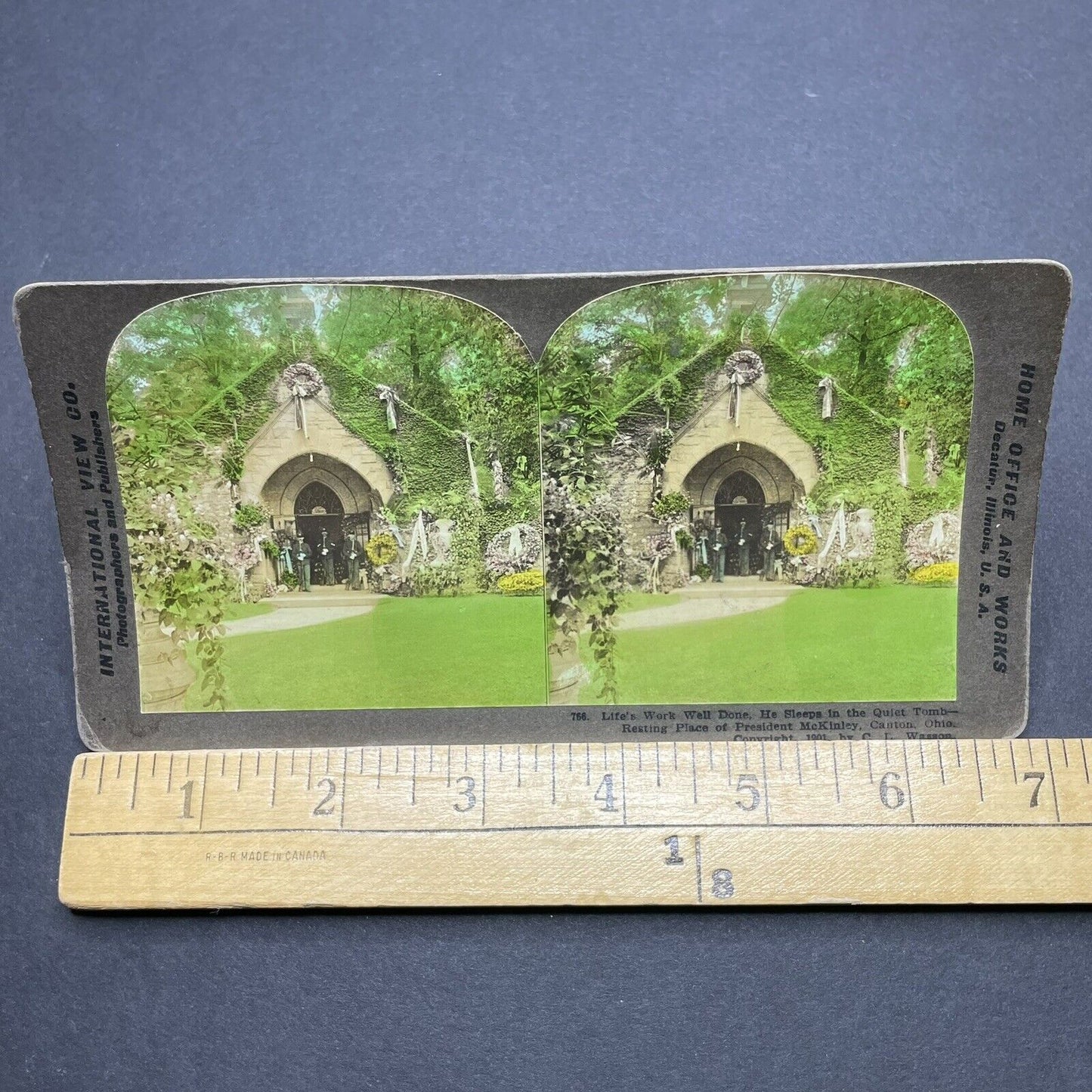 Antique 1901 Tomb Of President McKinley Canton Ohio Stereoview Photo Card P1862