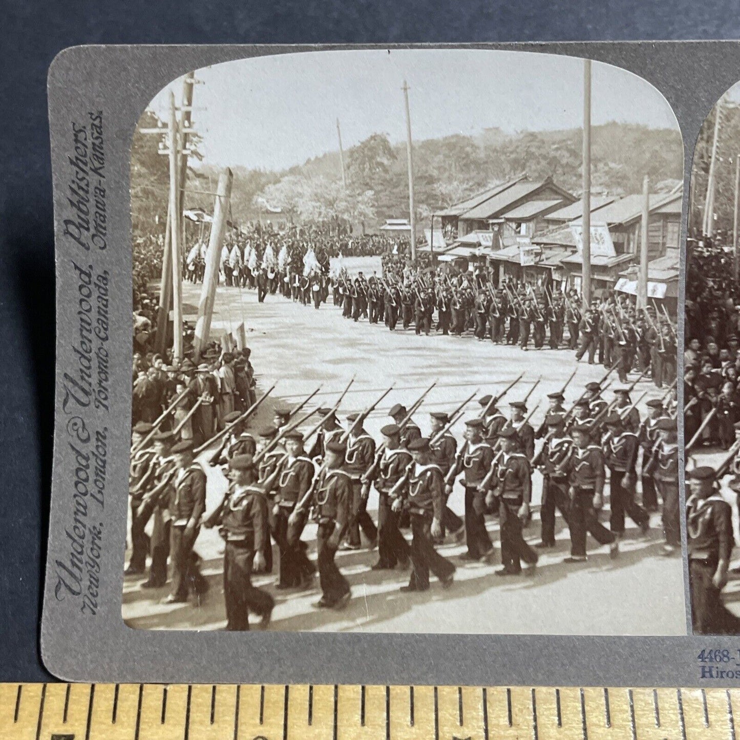 Antique 1904 Japan Funeral Commander Hirose Takeo Stereoview Photo Card P5588