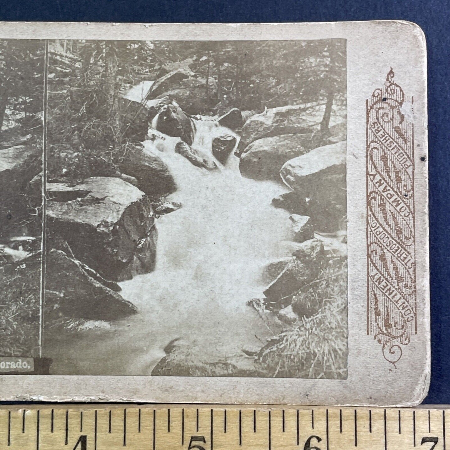 River Run Off Rapids Stereoview Manitou Springs Colorado Antique c1880 X1659