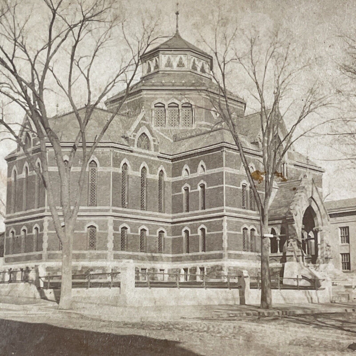 Robinson Hall Brown University Stereoview Providence RI Antique c1878 X1331