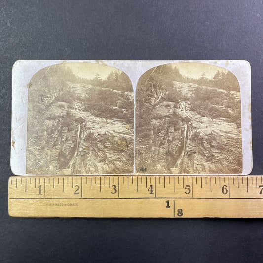 Silver Cascade Crawford Notch Stereoview Photo Edward Bookhout Antique 1875 X962