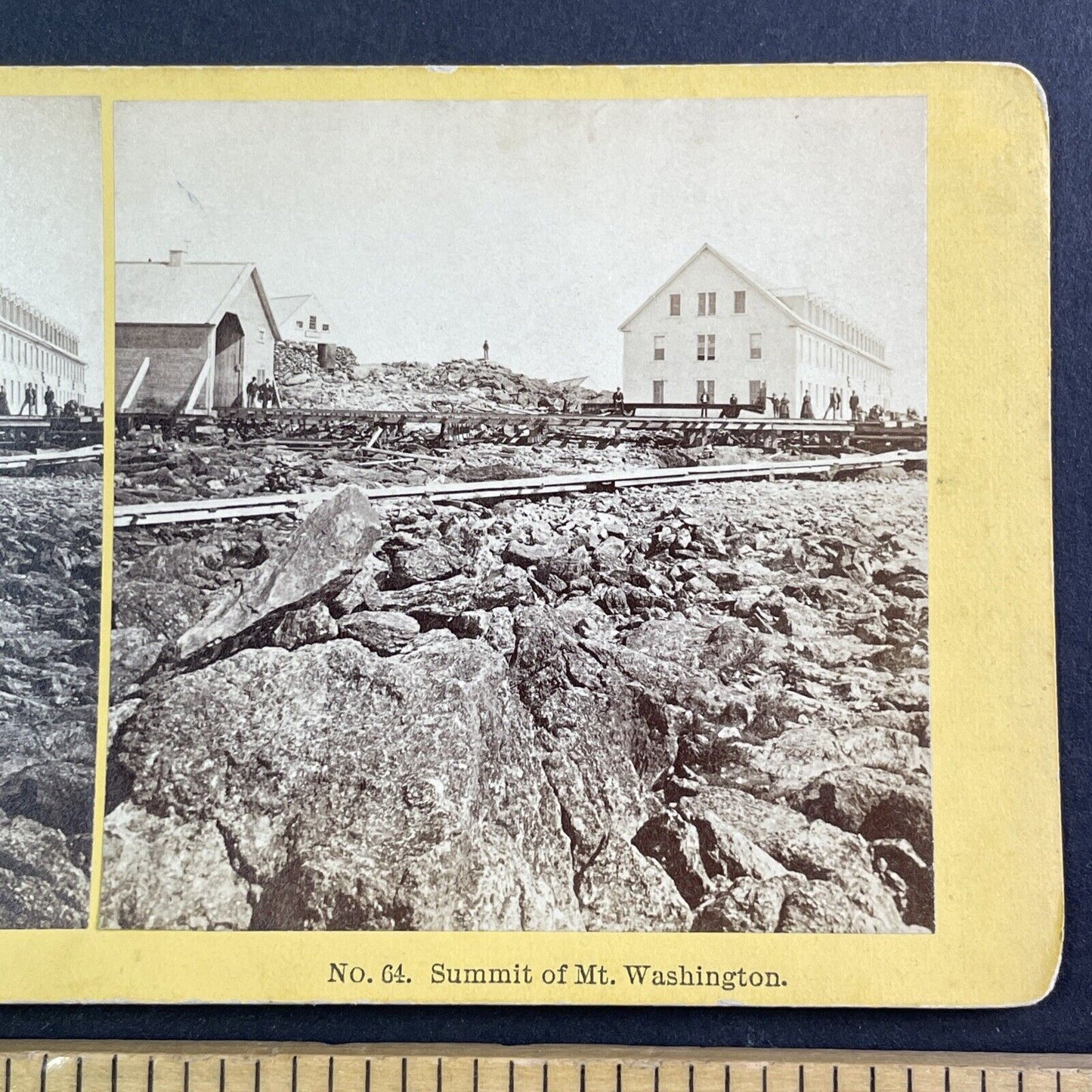 Mount Washington Railroad Summit Stereoview New Hampshire Antique c1870s Y459