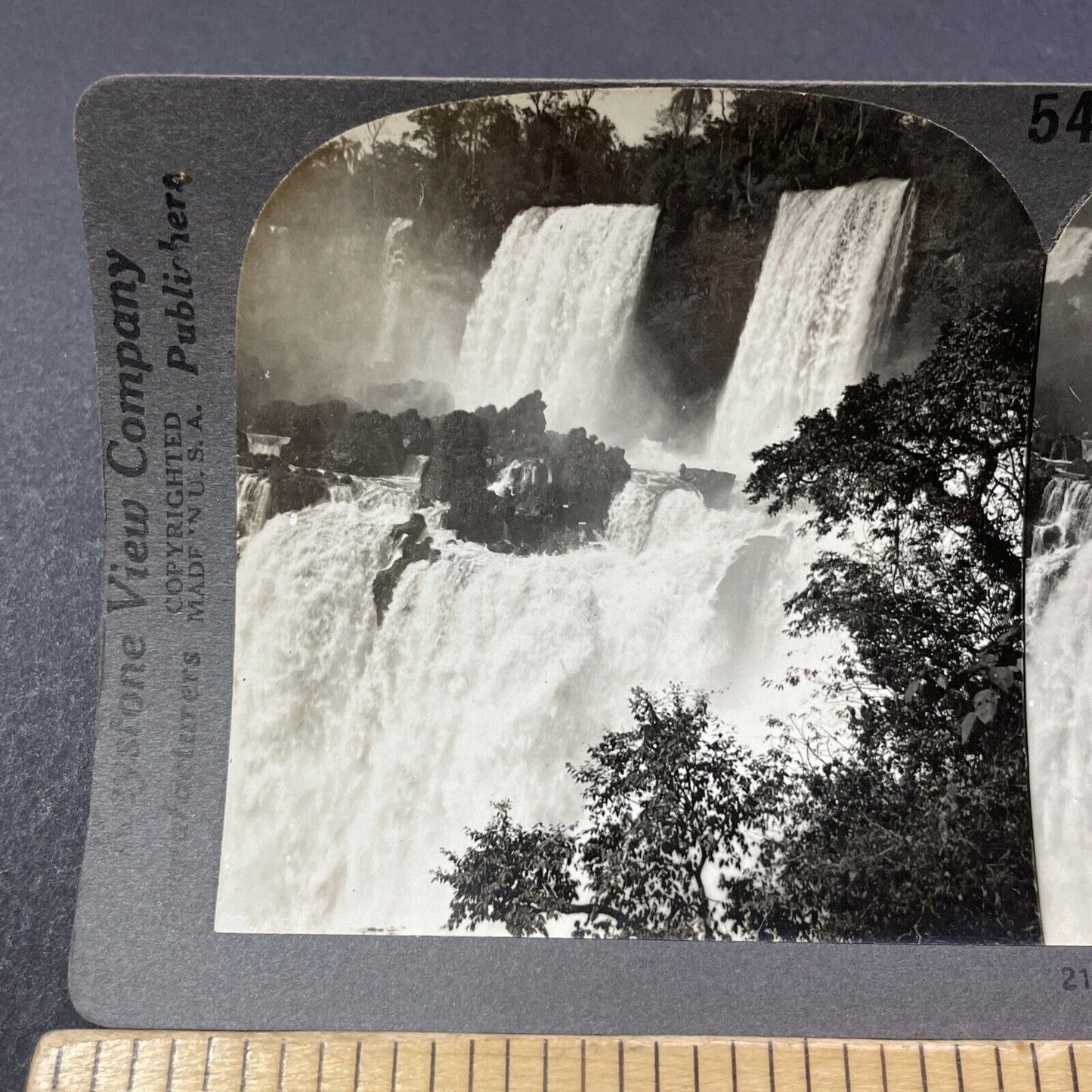 Antique 1910s Iguazu Falls Argentina Brazil Stereoview Photo Card V2172