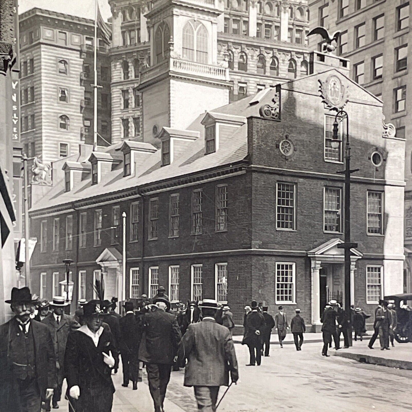 Court Street in Boston Massachusetts Stereoview Antique c1909 Y1024