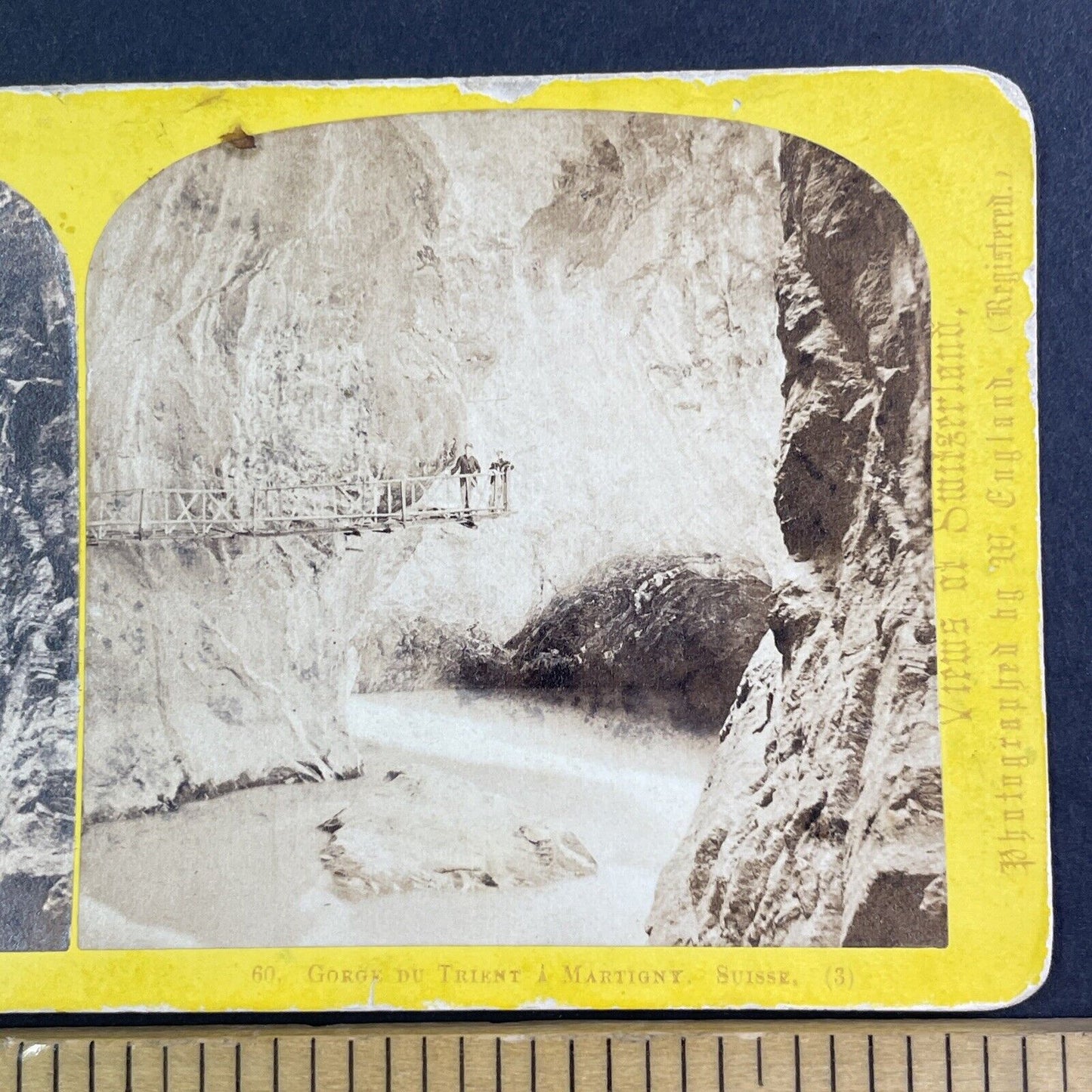 Trient Gorge Matigny Switzerland Stereoview William England Antique c1870s X4168