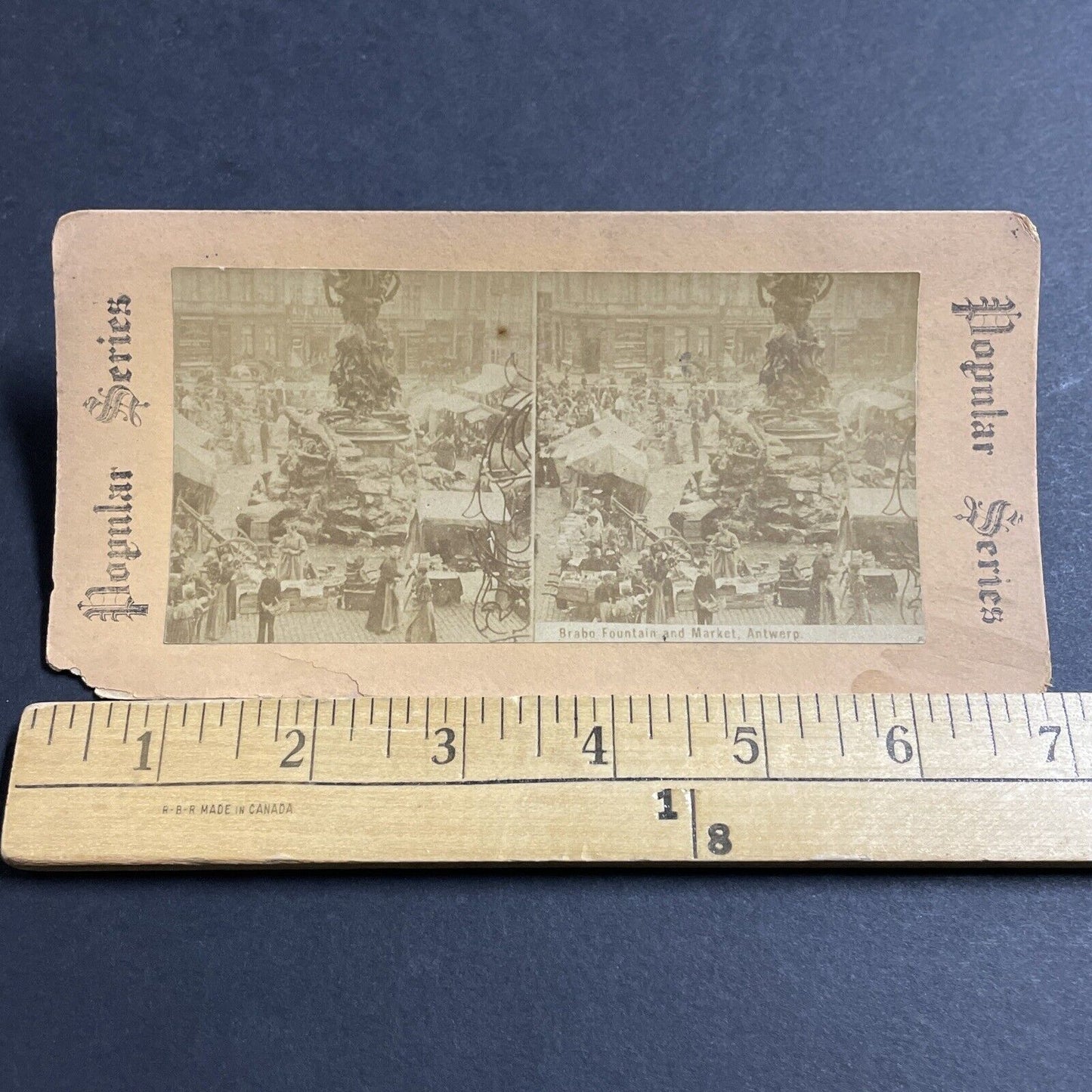 Antique 1870s City Center Antwerp Antwerpen Belgium Stereoview Photo Card P5195