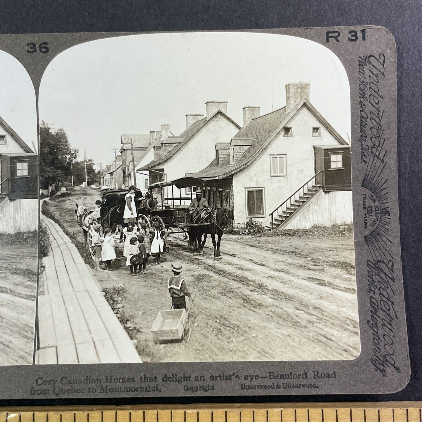 Chemin Royal Quebec City Canada Stereoview Beauford Road c1903 Y1712