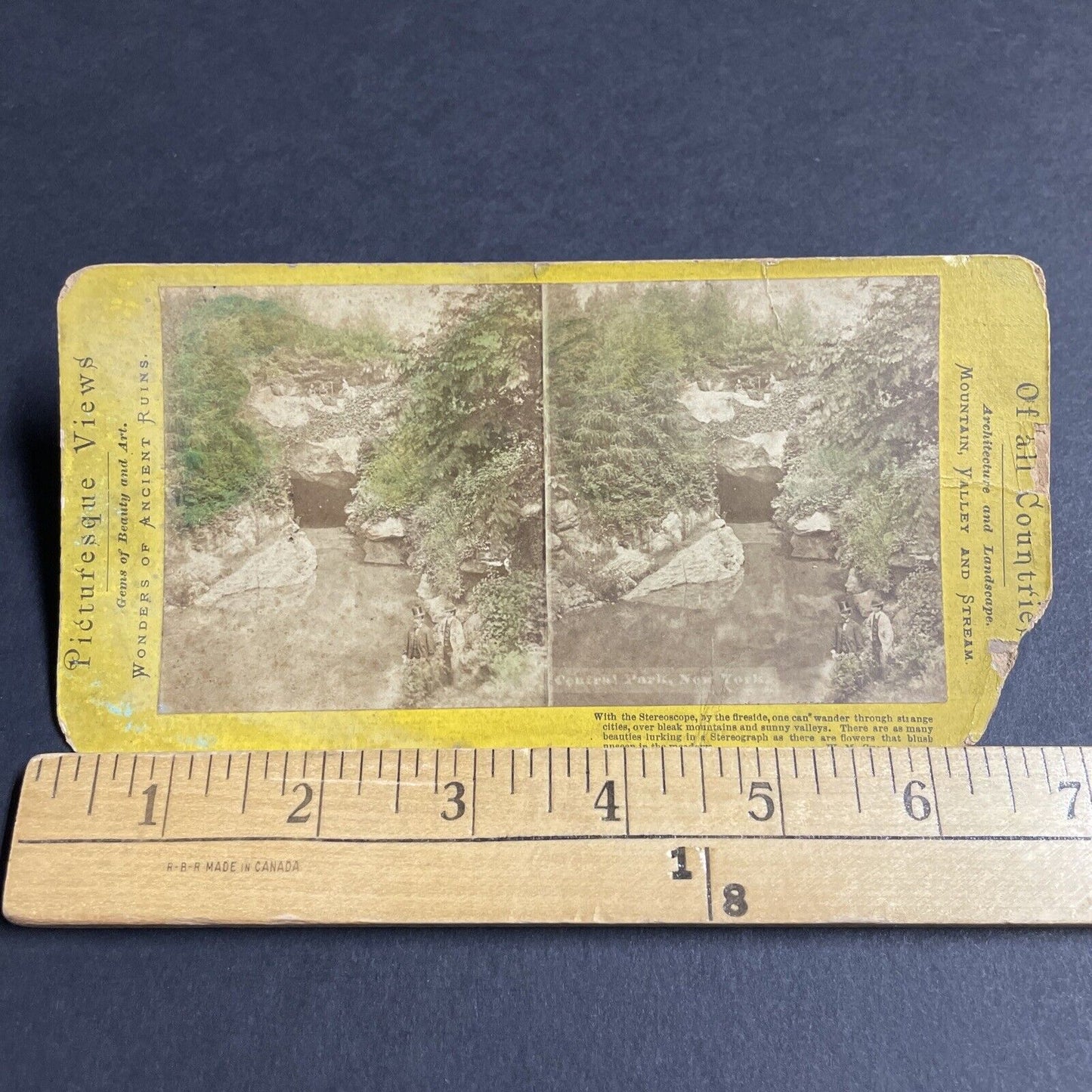 Antique 1870s The Grotto Central Park New York City Stereoview Photo Card P4178