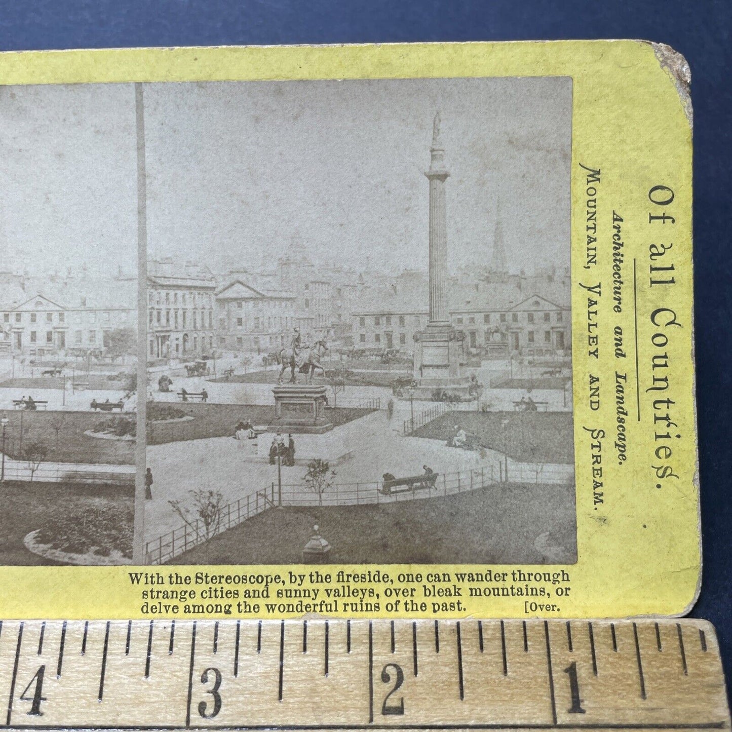 Antique 1880s George Square Glasgow Scotland NAME Stereoview Photo Card P2263