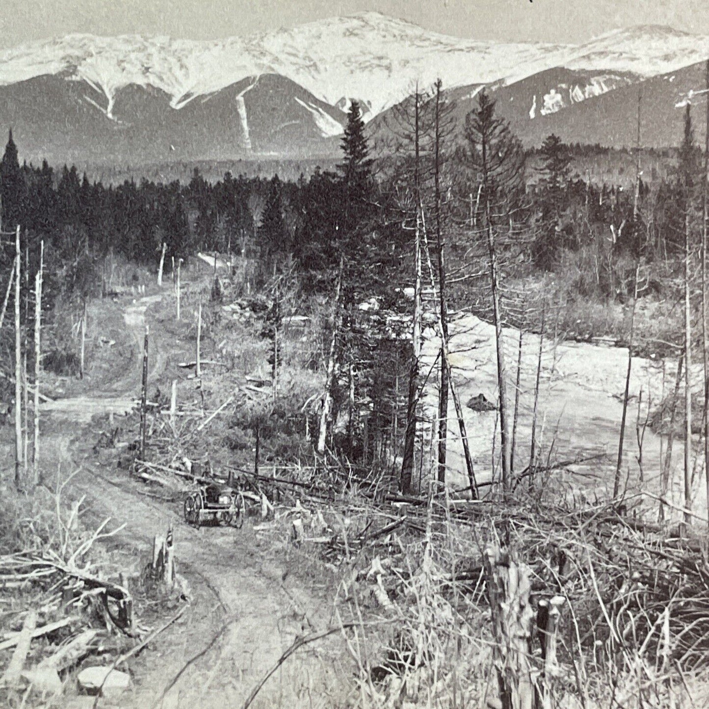 Building A Road To Mount Washington Stereoview New Hampshire c1870s Y939