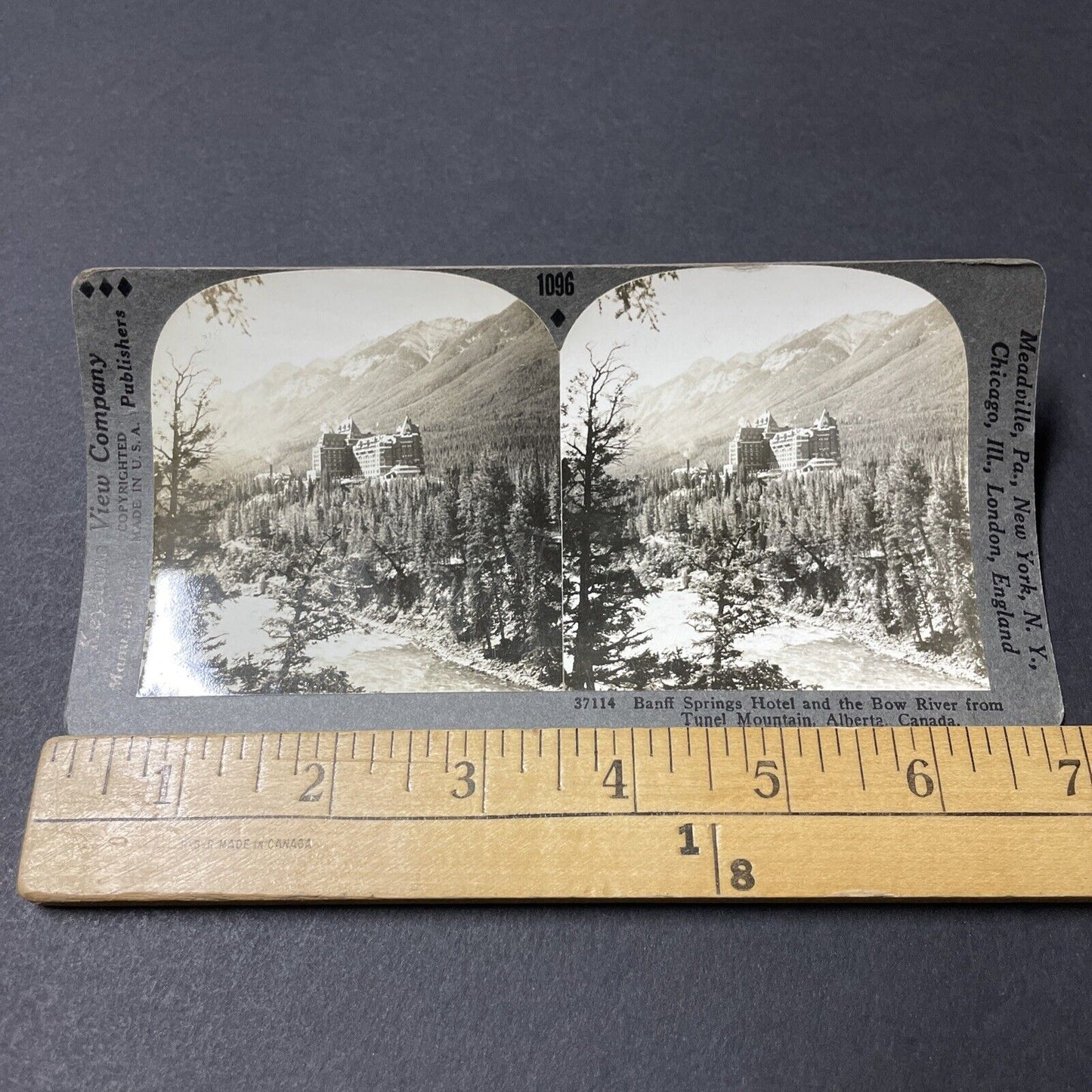 Antique 1910s Fairmont Banff Springs Hotel Alberta Stereoview Photo Card V2646