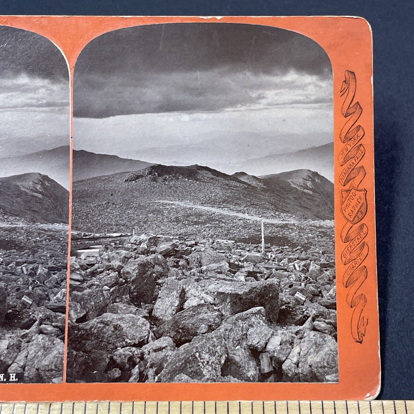 Antique 1870s Mt Washington Summit New Hampshire Stereoview Photo Card V1887