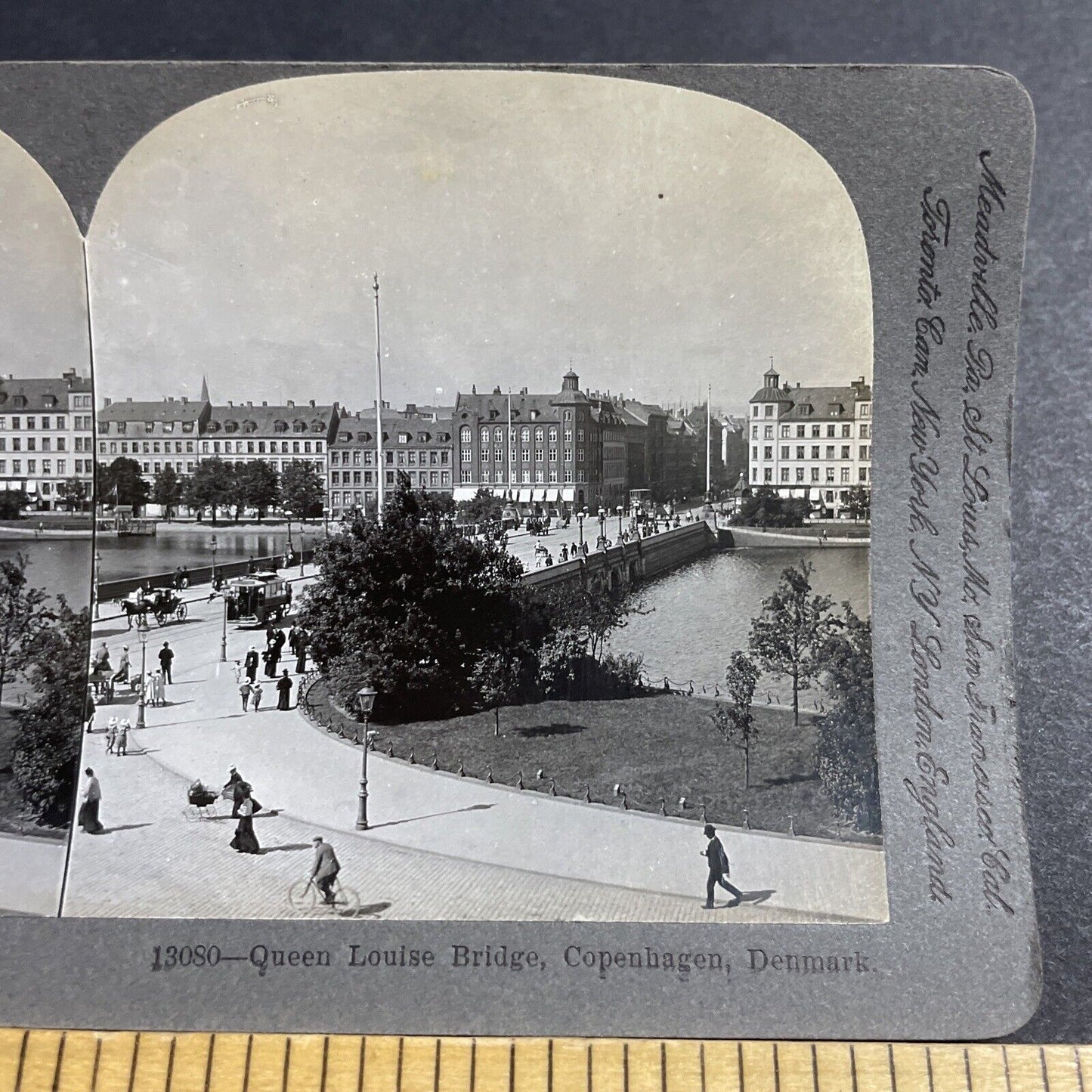 Antique 1901 Main Street In Copenhagen Denmark Stereoview Photo Card P5135