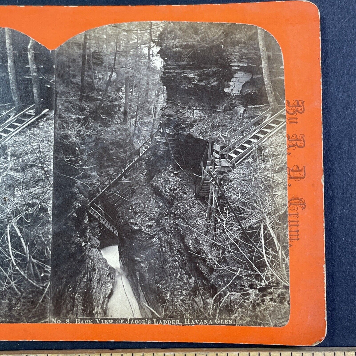 Jacob's Ladder Watkins Glen New York Stereoview R.D. Crum Antique c1870 Y1040
