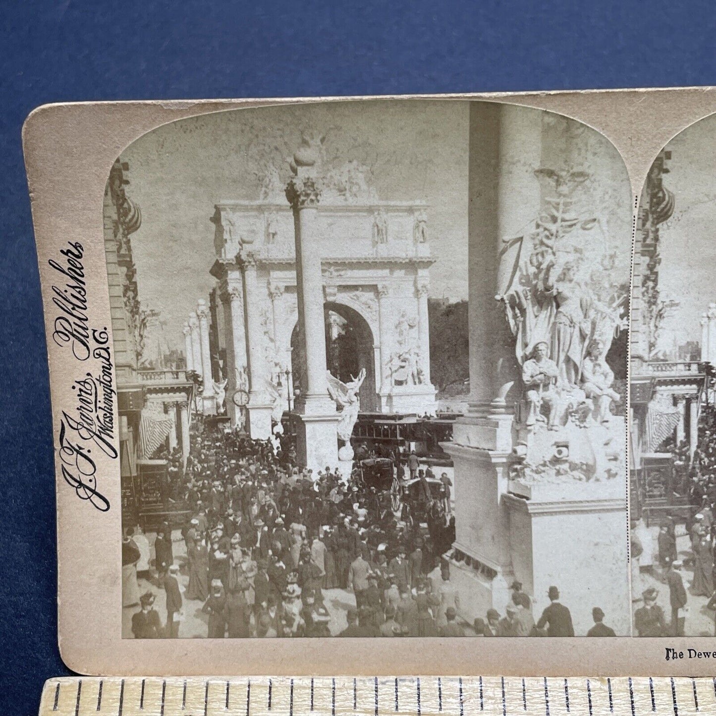 Antique 1899 Dewey Arch Madison Square Manhattan Stereoview Photo Card P1847