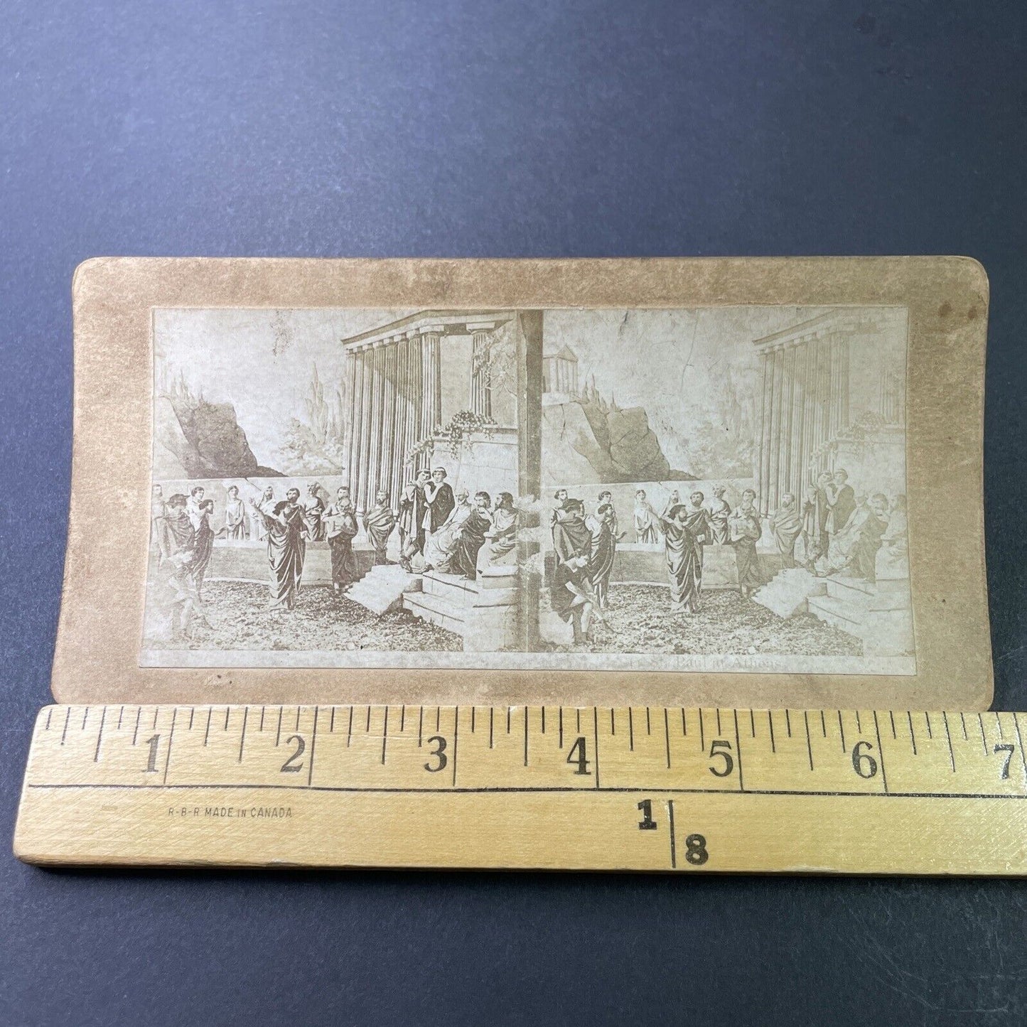 Antique 1860s St. Paul's Speech In Athens Greece Stereoview Photo Card P3412