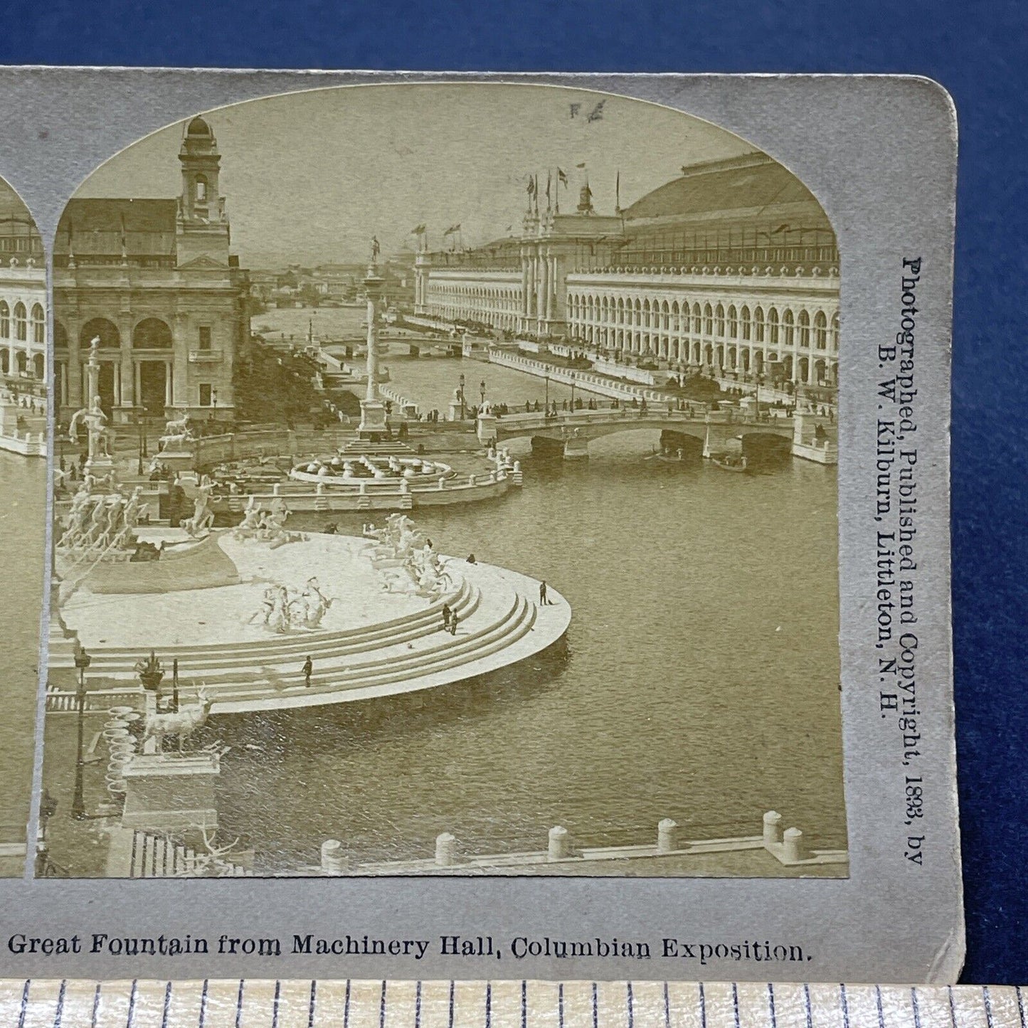 Antique 1893 The Chicago River Illinois Stereoview Photo Card P1893