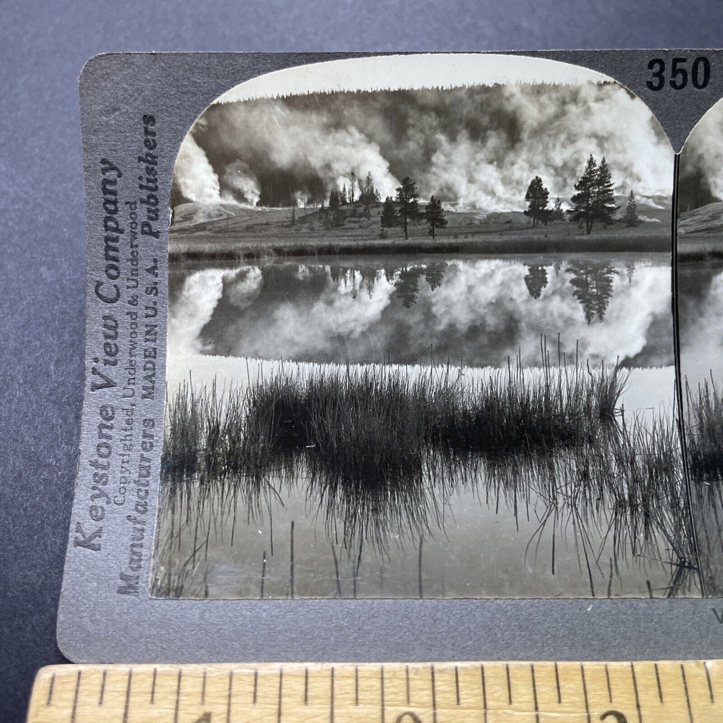 Antique 1910s Hot Springs Geysers Yellowstone Park Stereoview Photo Card P3172