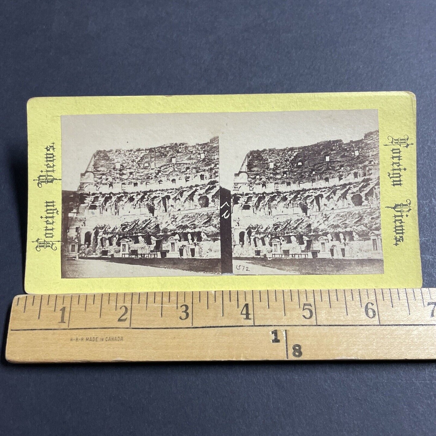 Antique 1870s Inside The Colosseum Rome Italy Stereoview Photo Card P5064