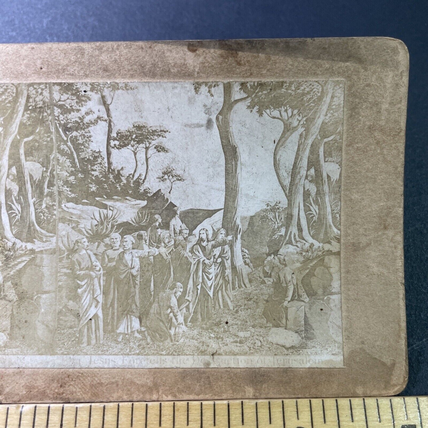 Antique 1860s Jesus Foretells Jerusalem Destruction Stereoview Photo Card P3407