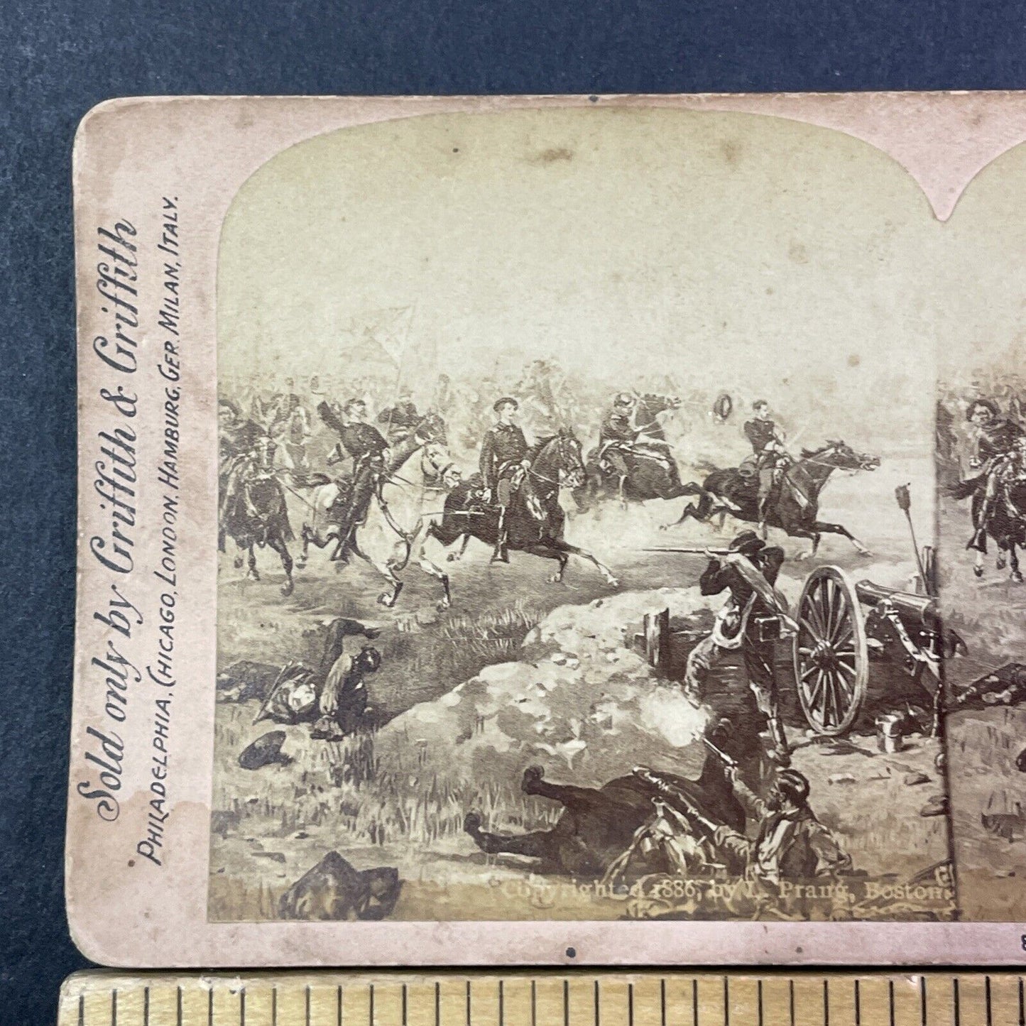 Sheridan's Final Charge of Winchester Stereoview Civil War Antique c1886 X2594