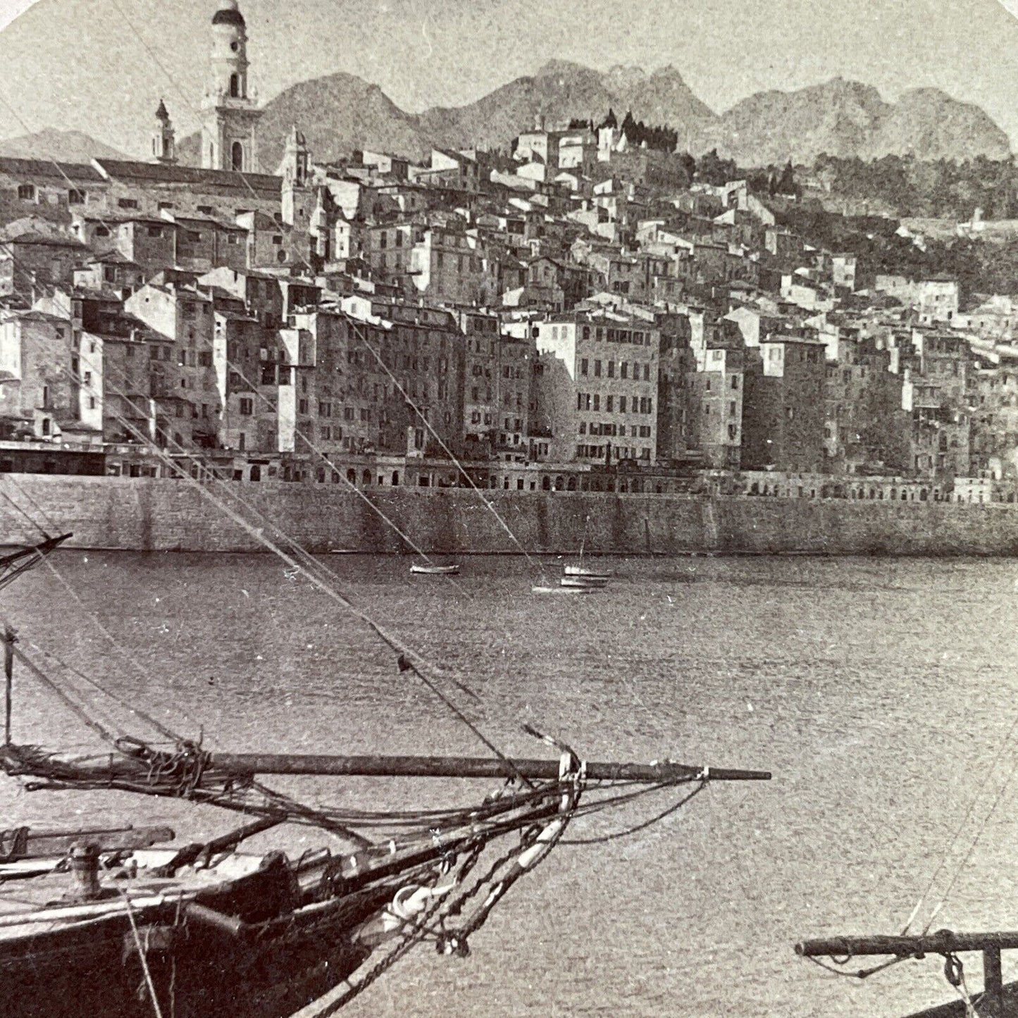 Antique 1880s Menton French Riviera France Stereoview Photo Card P3899