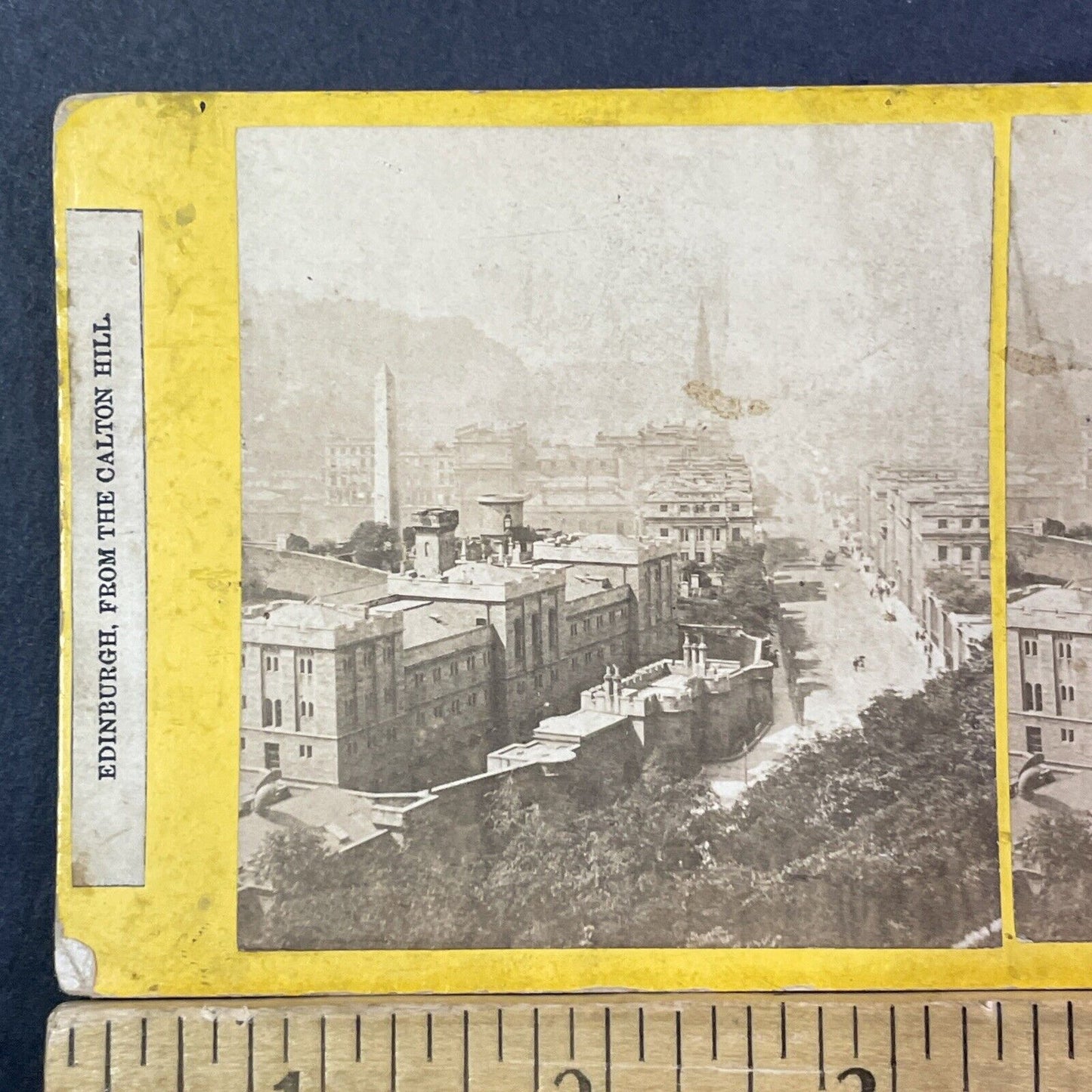 Edinburgh Scotland City View Stereoview Archibald Burns Antique c1860 X2591