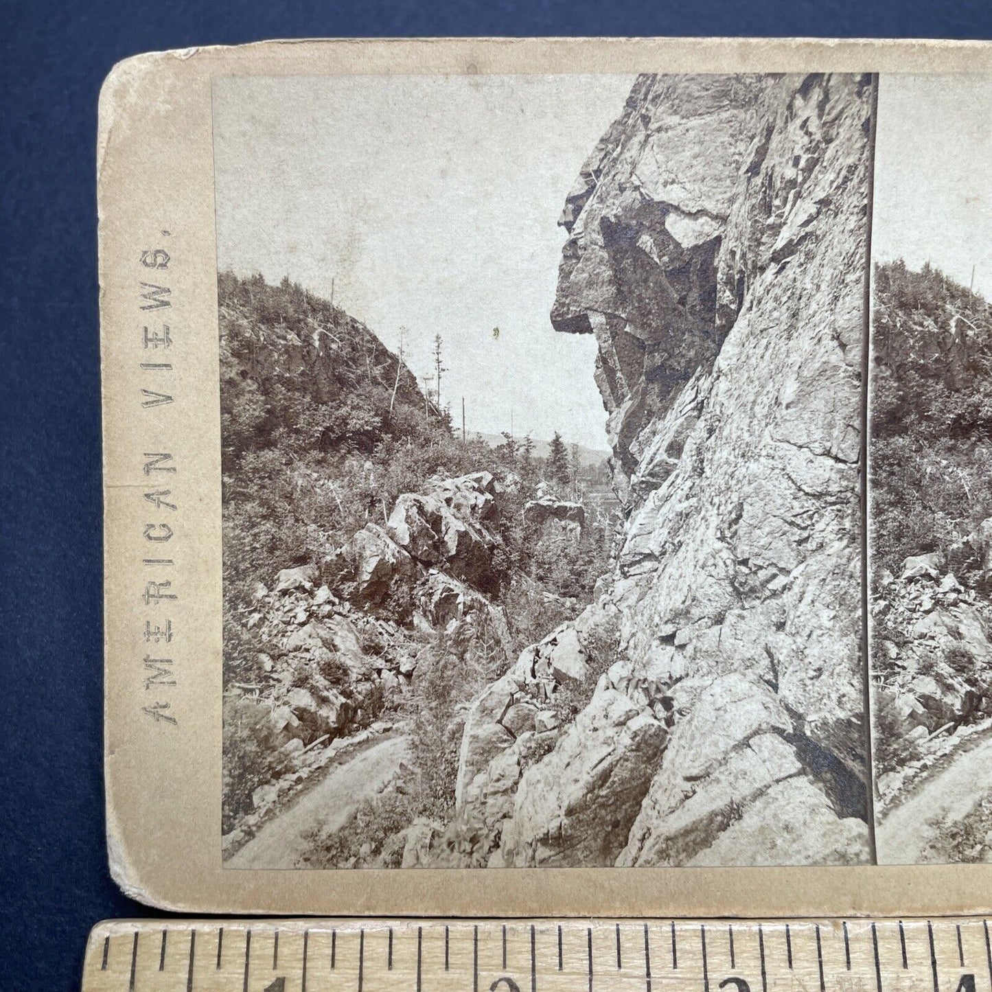 Antique 1870s New Logging Road Crawford Notch NH Stereoview Photo Card V1703