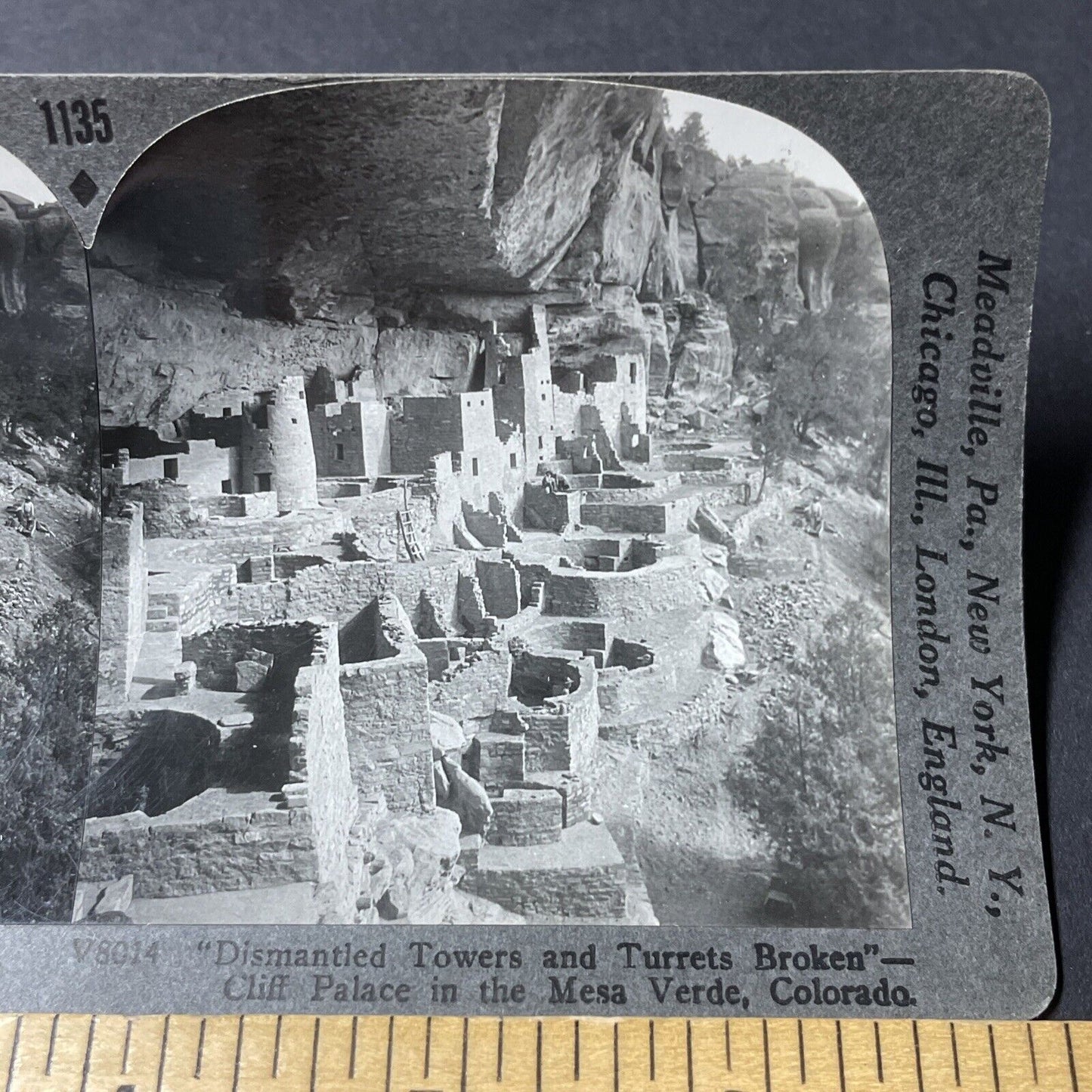 Antique 1920s Mesa Verde Stone Houses Colorado Stereoview Photo Card V2820