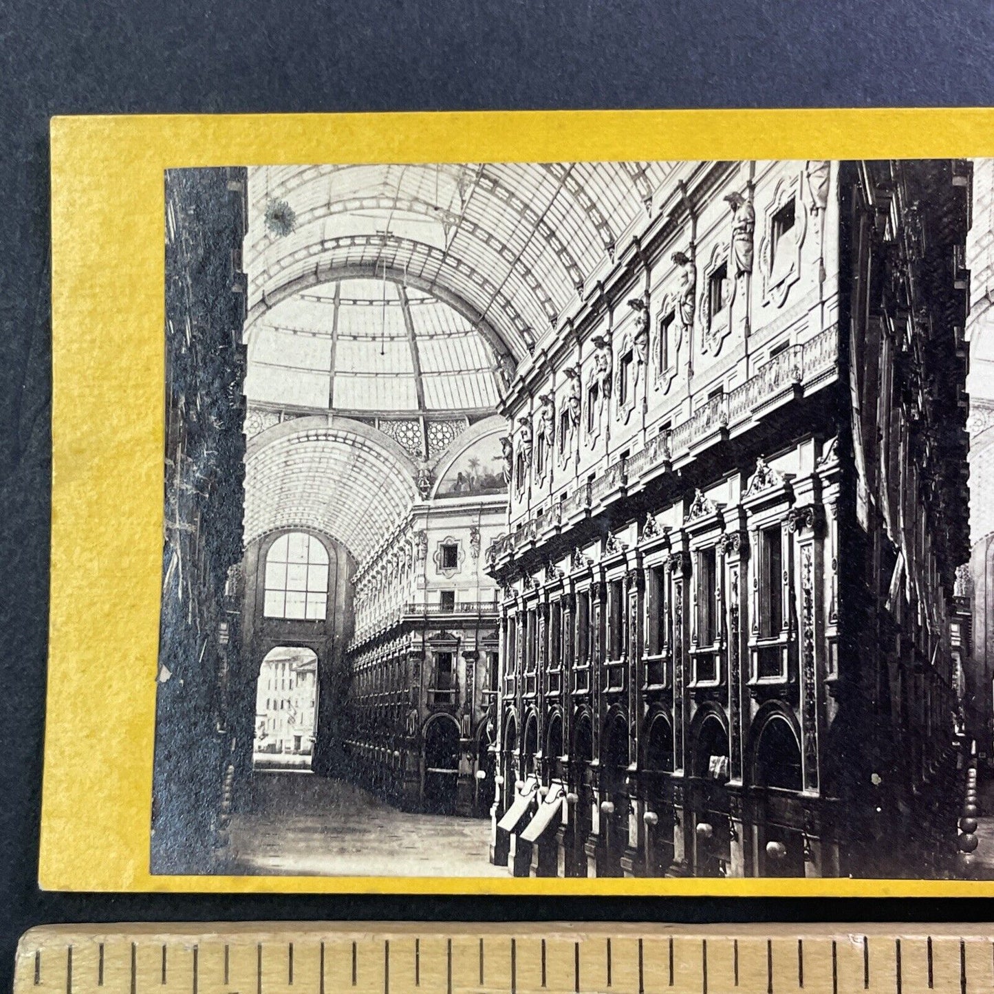 Galleria Vittorio Emanuele II Stereoview Milan Italy Antique c1870 X4229