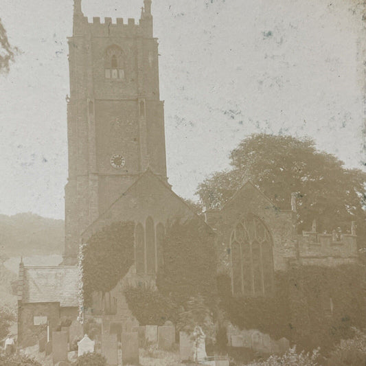 Antique 1910 The Church of St Peter North Devon UK Stereoview Photo Card V2198