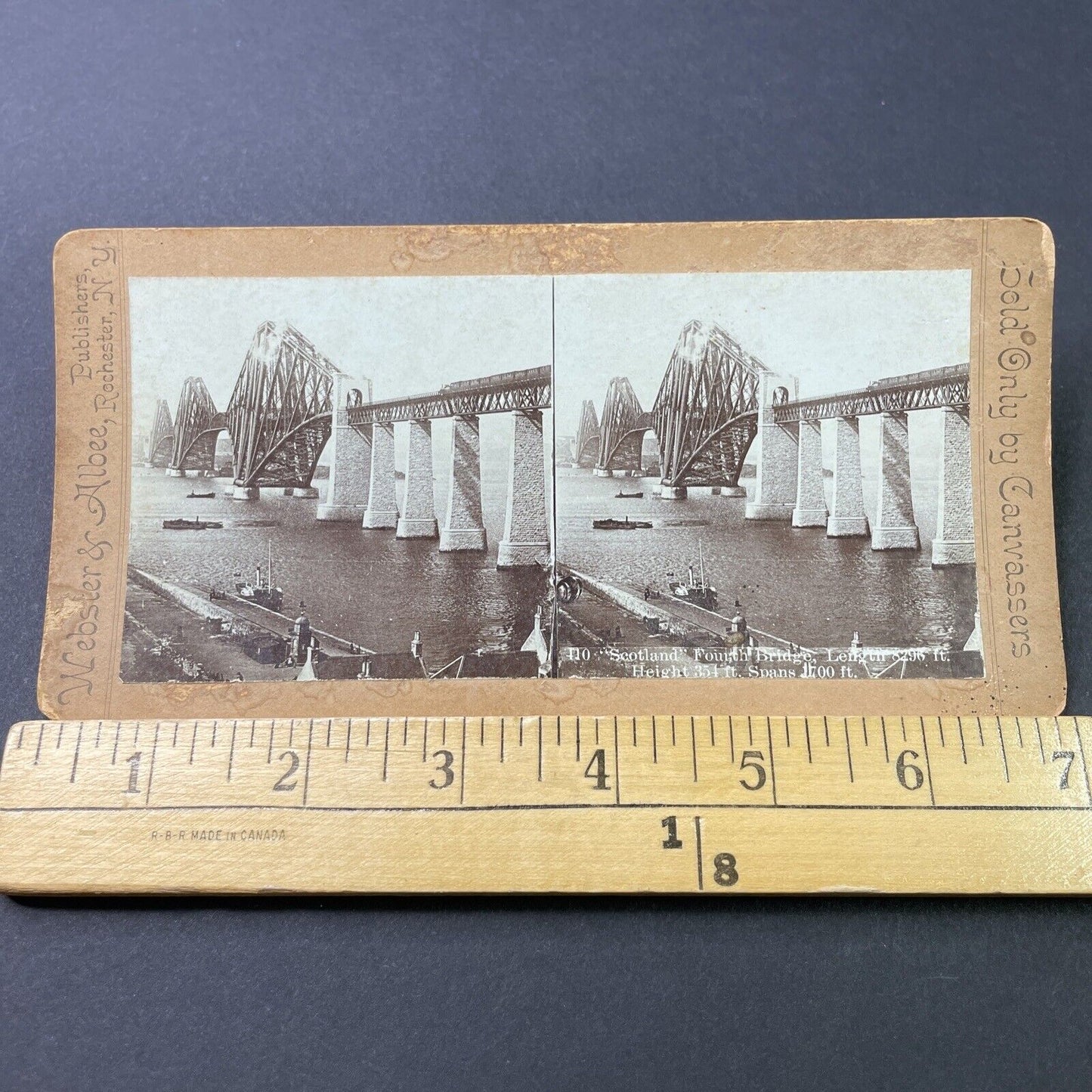 Antique 1890 Forth Bridge Scotland Work Complete Stereoview Photo Card P3041