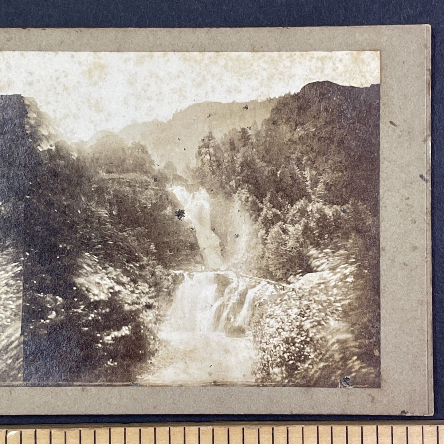 Reichenbach Falls Waterfall Switzerland Stereoview Antique c1855 Y1118