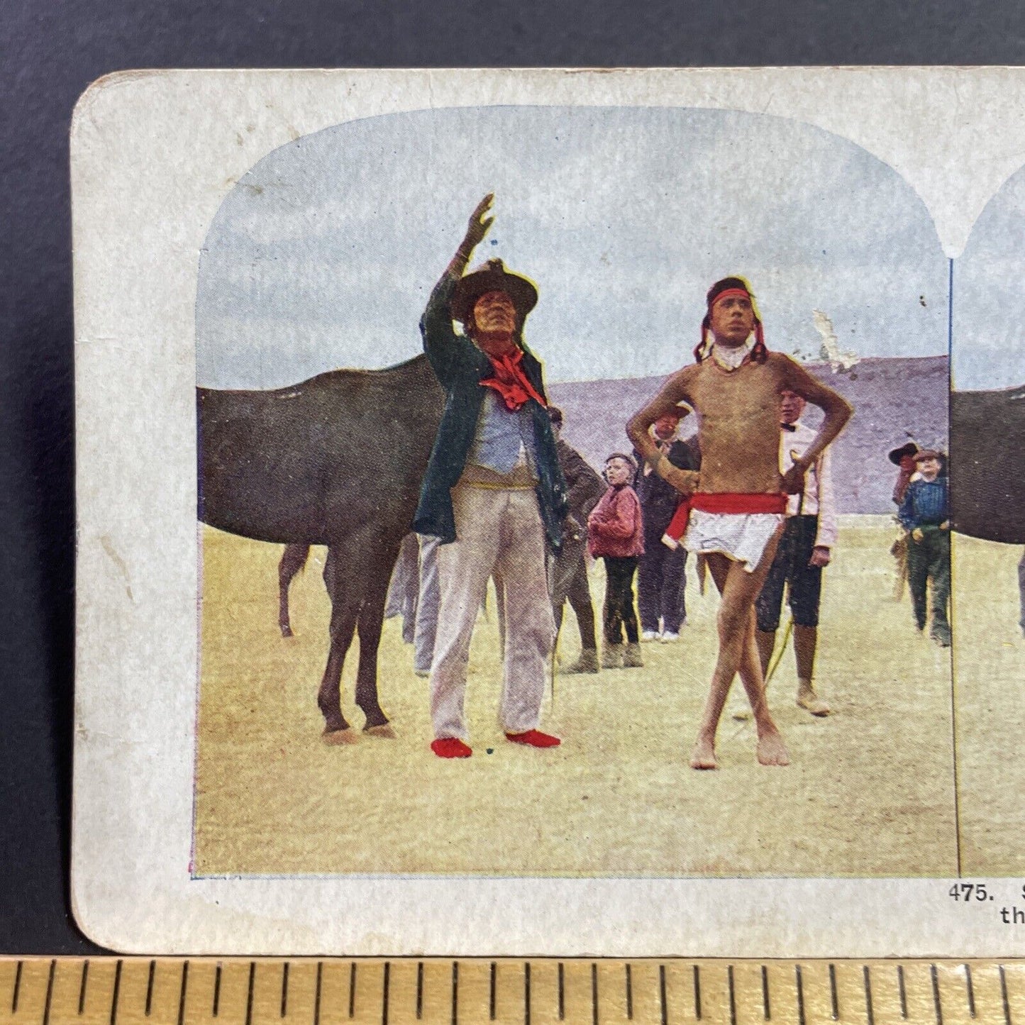 Antique 1905 Making Good Medicine Sioux Native Indian Stereoview Photo Card 2233