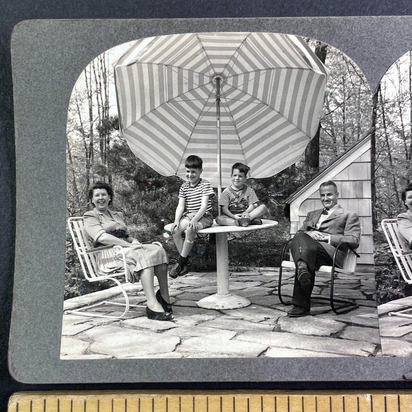 John Spooner and Family Stereoview South Norwalk Connecticut Antique c1933 X4185