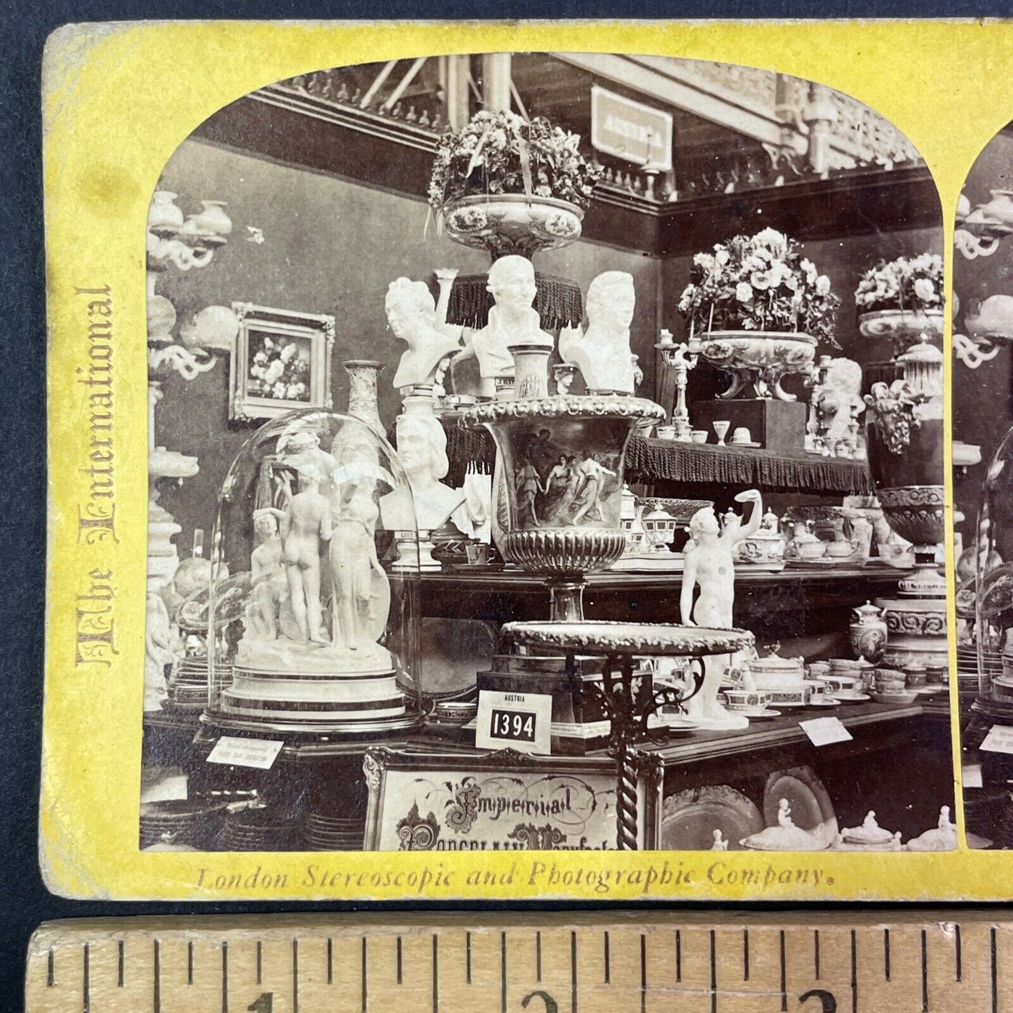 Imperial Porcelain Co Display Stereoview London Exhibition Antique c1862 Y1401