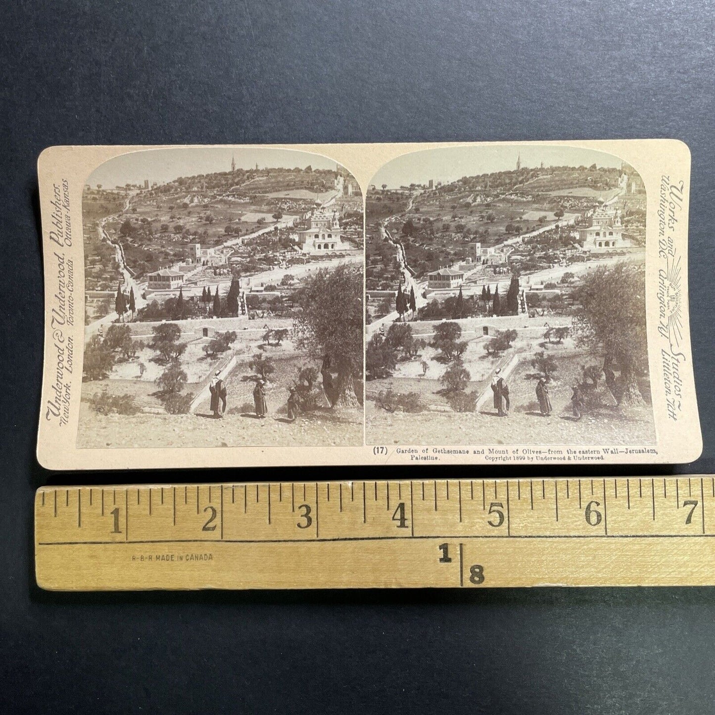 Antique 1899 City Of Jerusalem Israel Palestine Stereoview Photo Card P1379