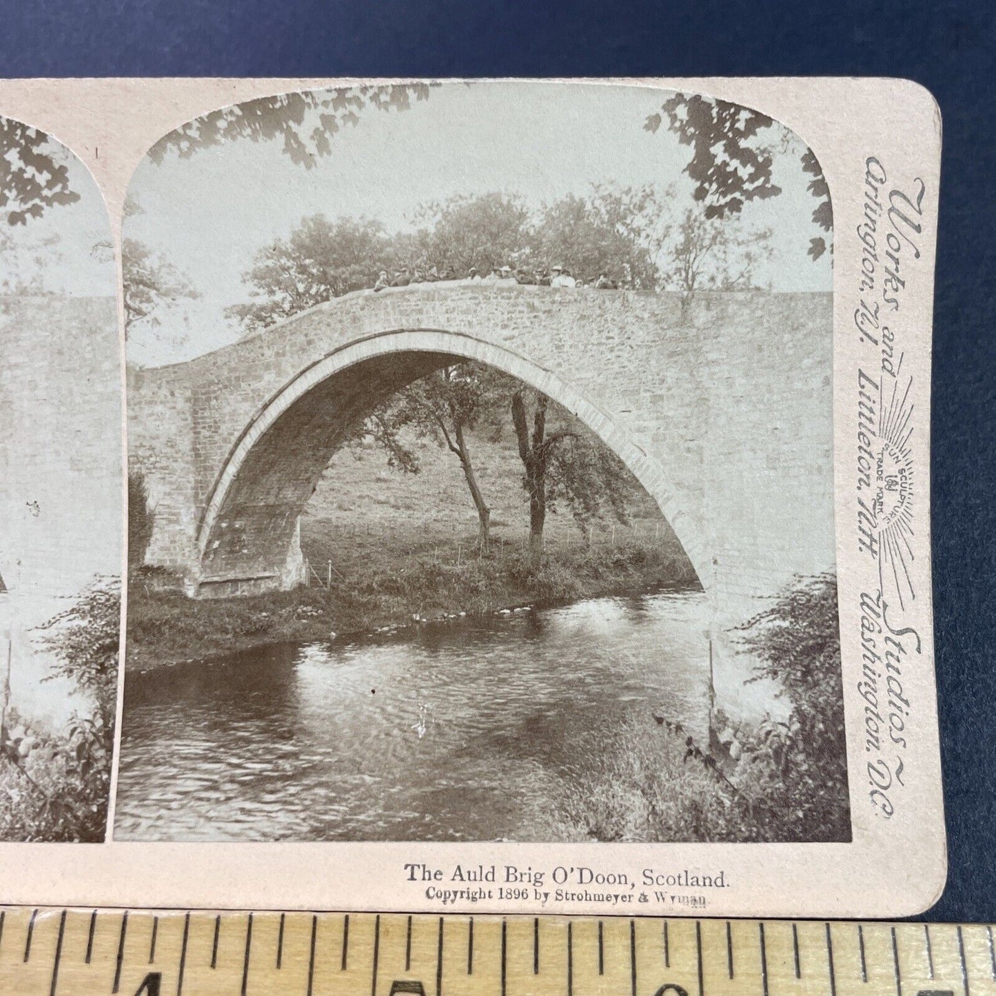 Antique 1890s Brig O'Doon Ayrshire Scotland Bridge Stereoview Photo Card P3885