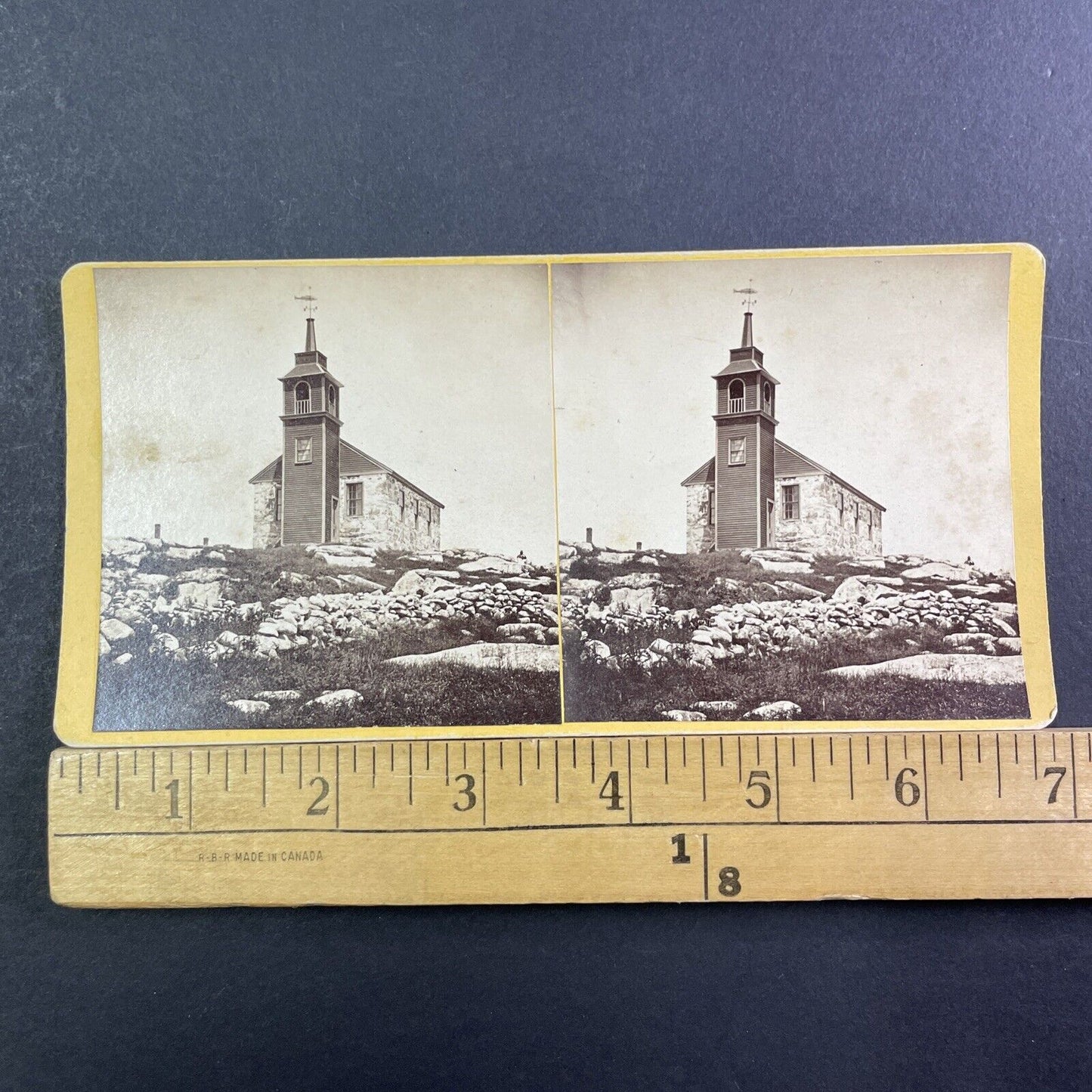 Star Island Church Isles Of Shoals Stereoview New Hampshire Antique c1872 X1914