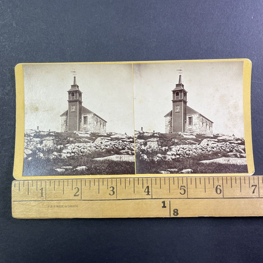 Star Island Church Isles Of Shoals Stereoview New Hampshire Antique c1872 X1914