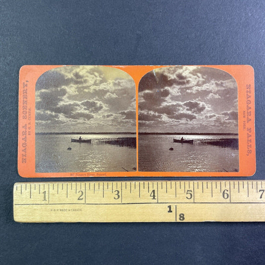 Niagara River Rowboat Rowing Stereoview George Curtis Antique c1870s Y2763