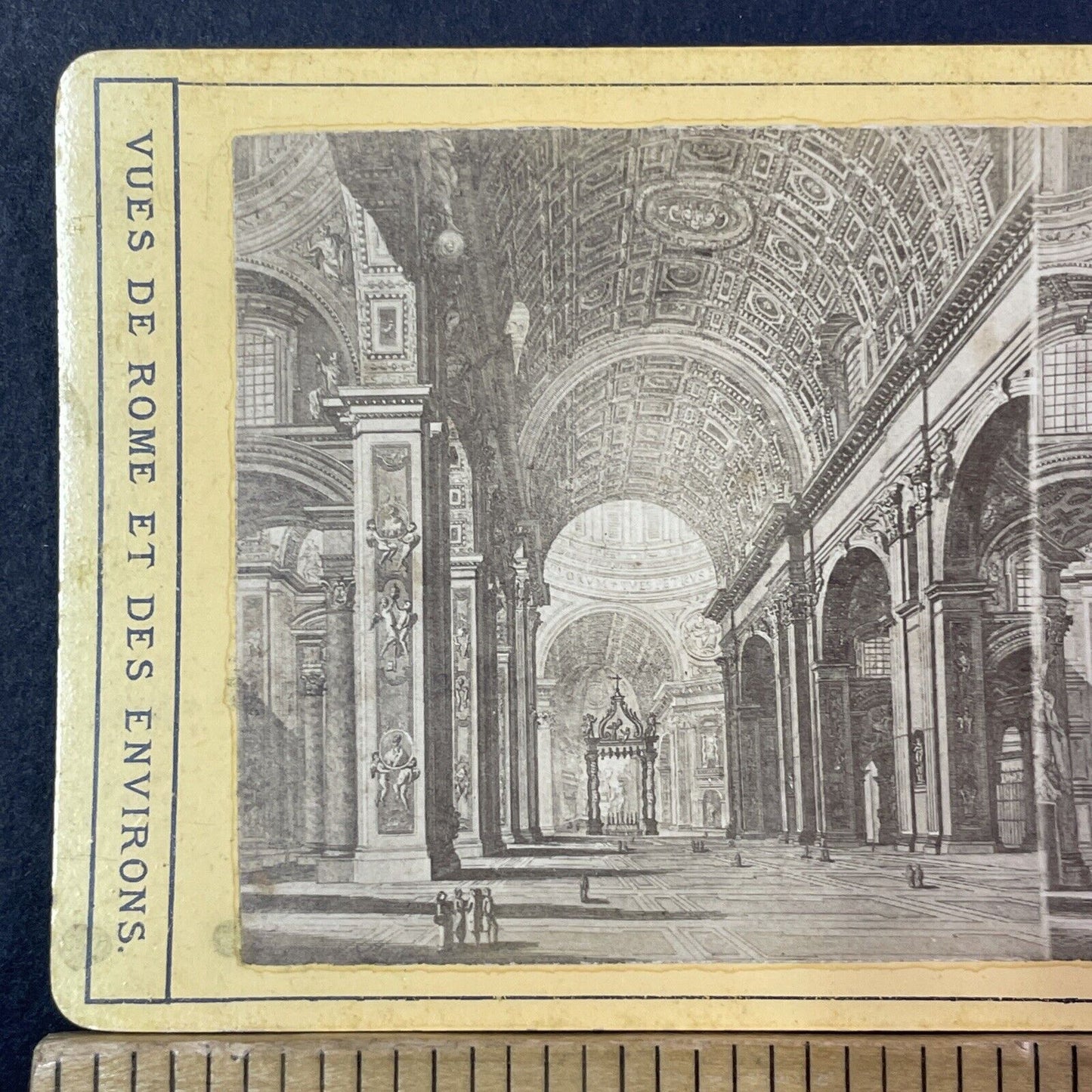 St. Peter's Basilica Rome Italy Stereoview Interior View Antique c1871 X2791