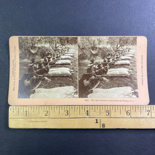 United States 14th Infantry Army Rifleman Stereoview Antique c1900 X1647