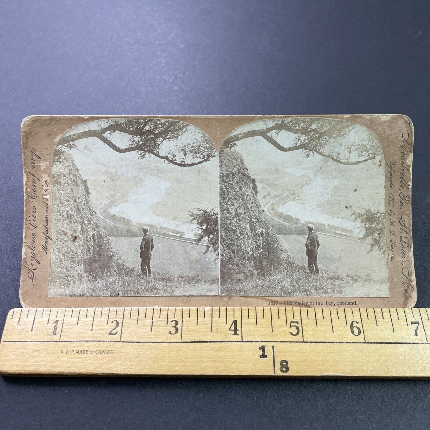 Antique 1897 The Tay River Aberfeldy Scotland Stereoview Photo Card P3911