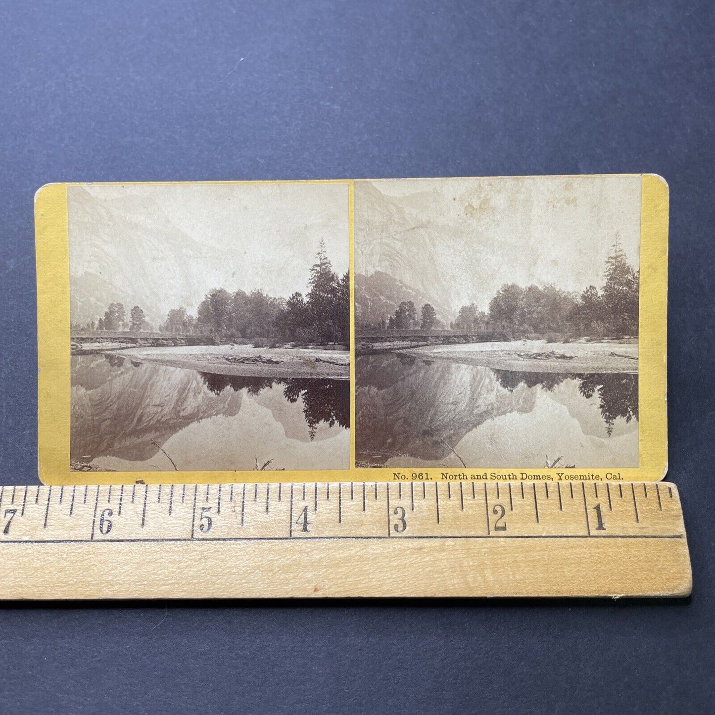 Antique 1870s North South Domes Yosemite California Stereoview Photo Card P2269