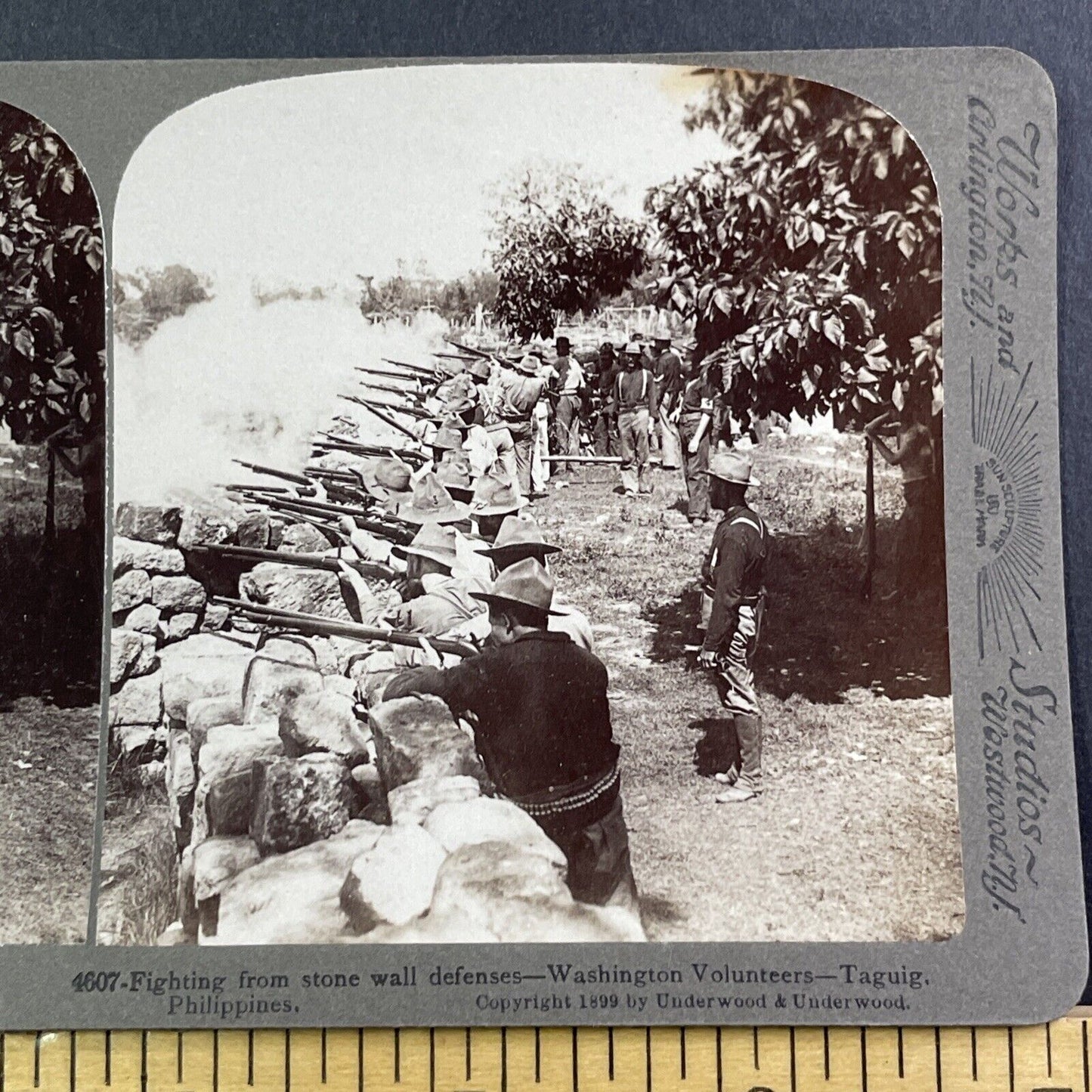 African American Sergeant Stereoview 1st Washington Infantry Antique c1899 X2500