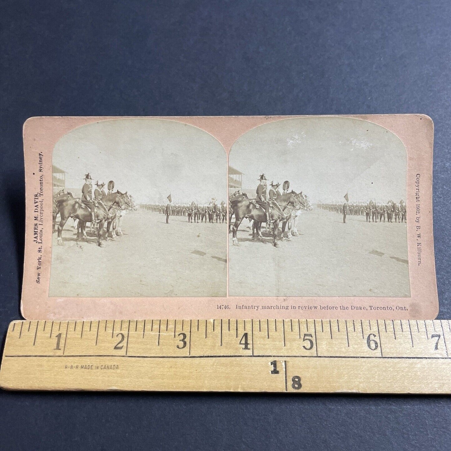 Antique 1902 Canadian Army Woodbine Racetrack Stereoview Photo Card P5571