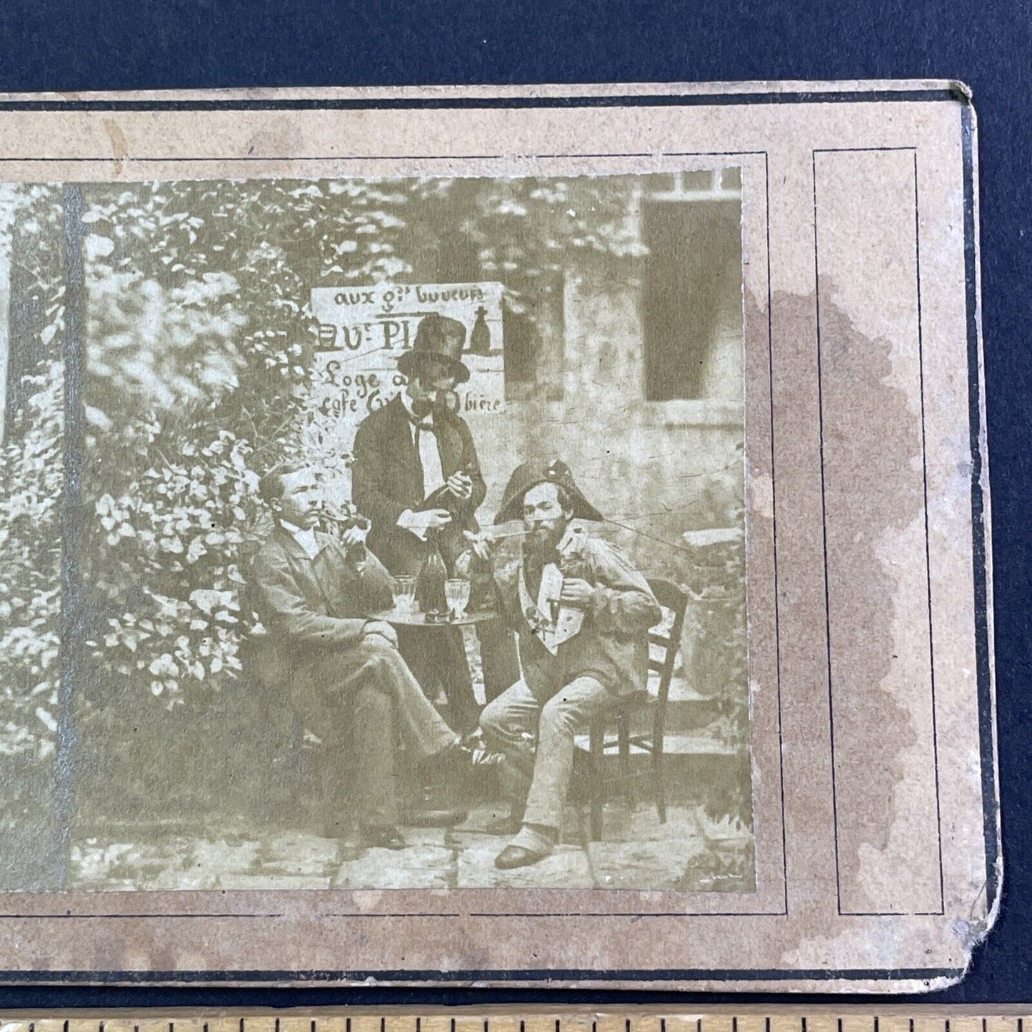 Man Acting As A Drunk Napoleon Bonaparte I Stereoview France Antique c1855 X3802